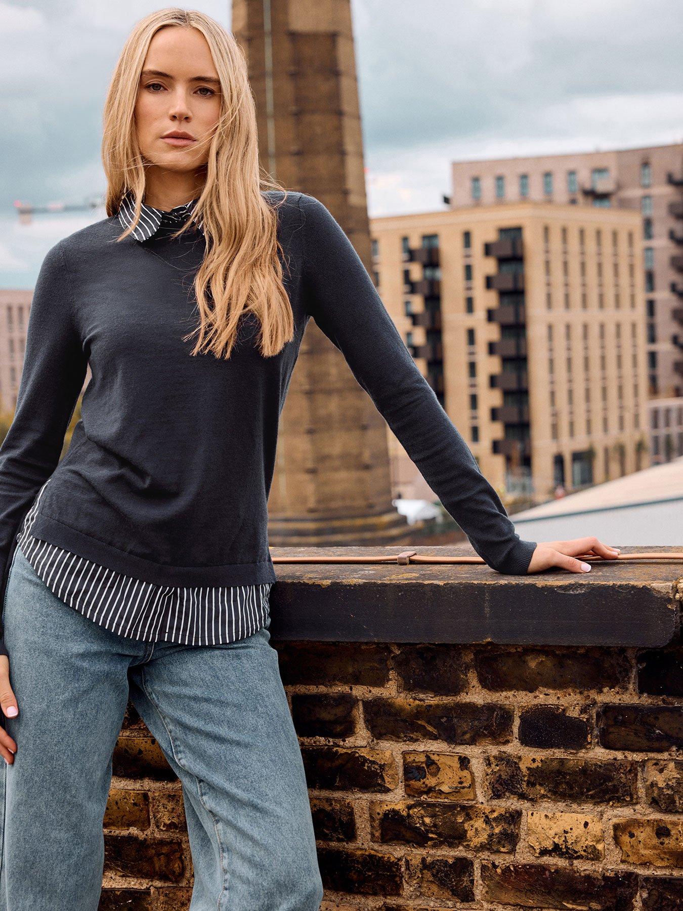 Long Tall Sally 2 In 1 Shirt Jumper - Blue