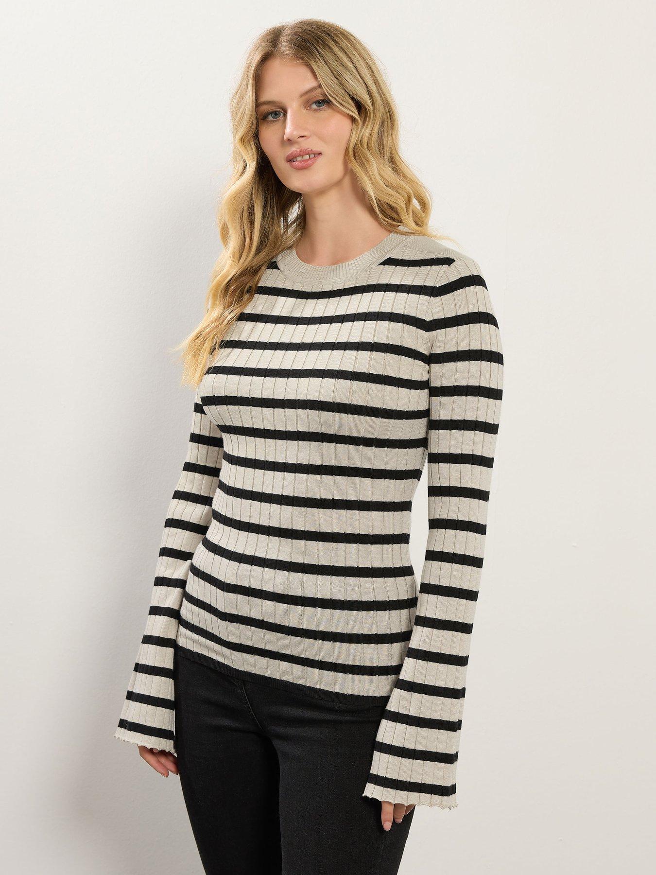 Long Tall Sally Stripe Rib Jumper - Natural