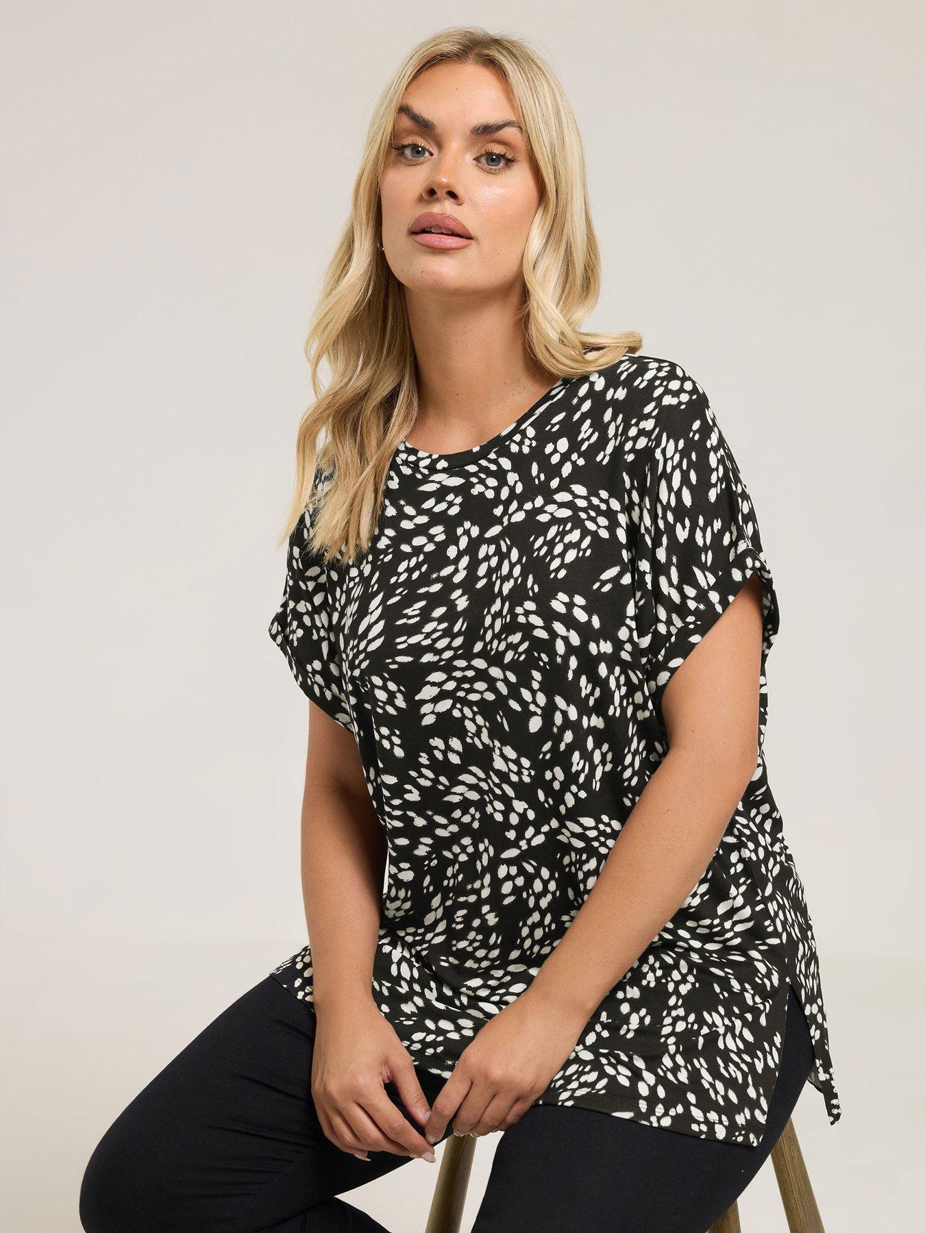 Yours Curve Raglan T-Shirt - Black