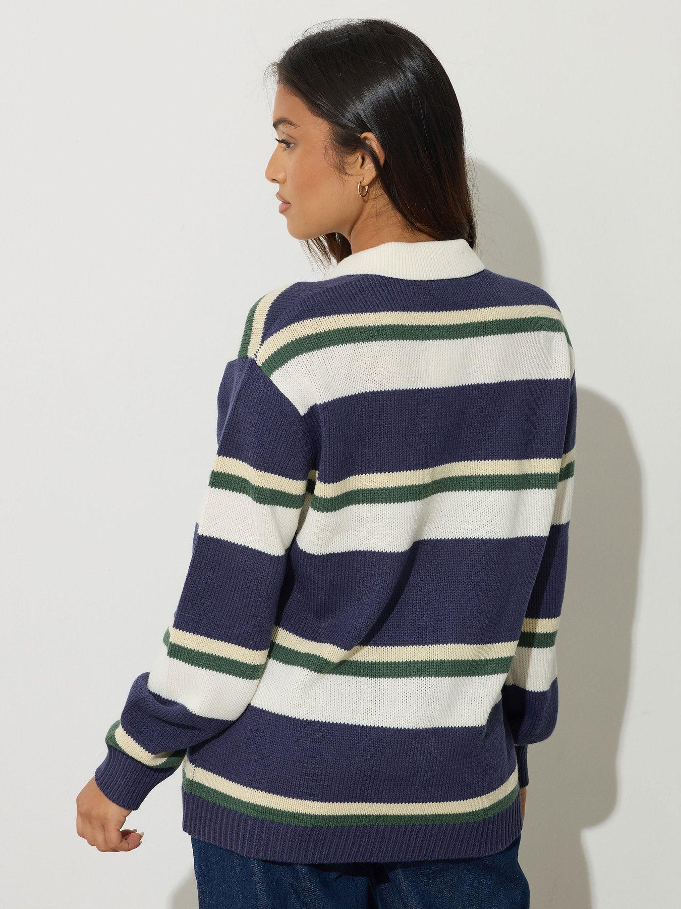 PixieGirl Petite Stripe Rugby Jumper - Blue | Very