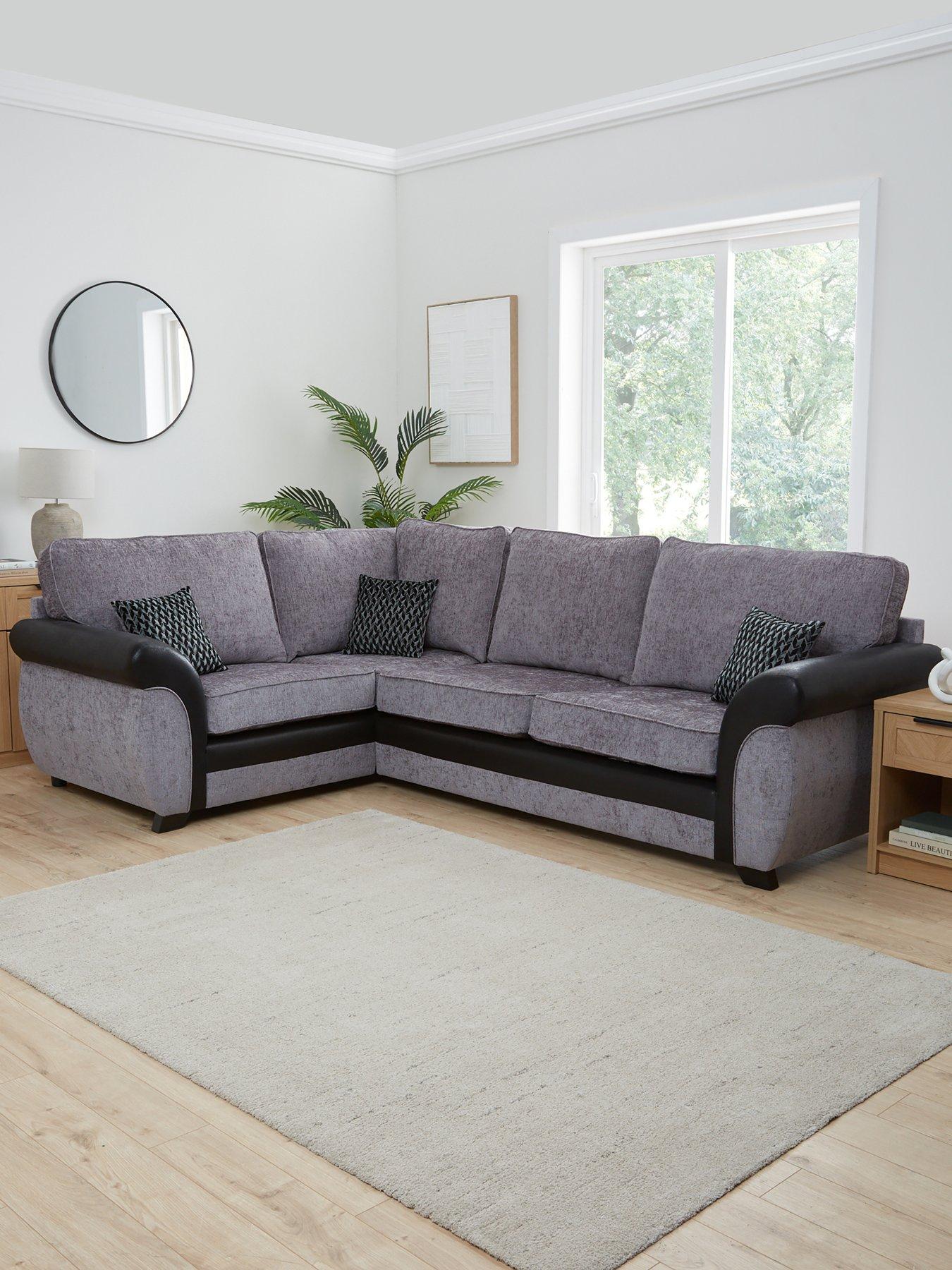 Very Home Narva Standard Fabric and Faux Leather Left Hand Corner Group Sofa
