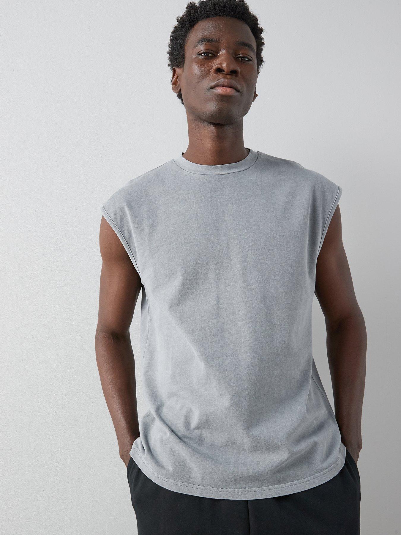 The Very Collection Pure Cotton Washed Oversized Vest - Grey