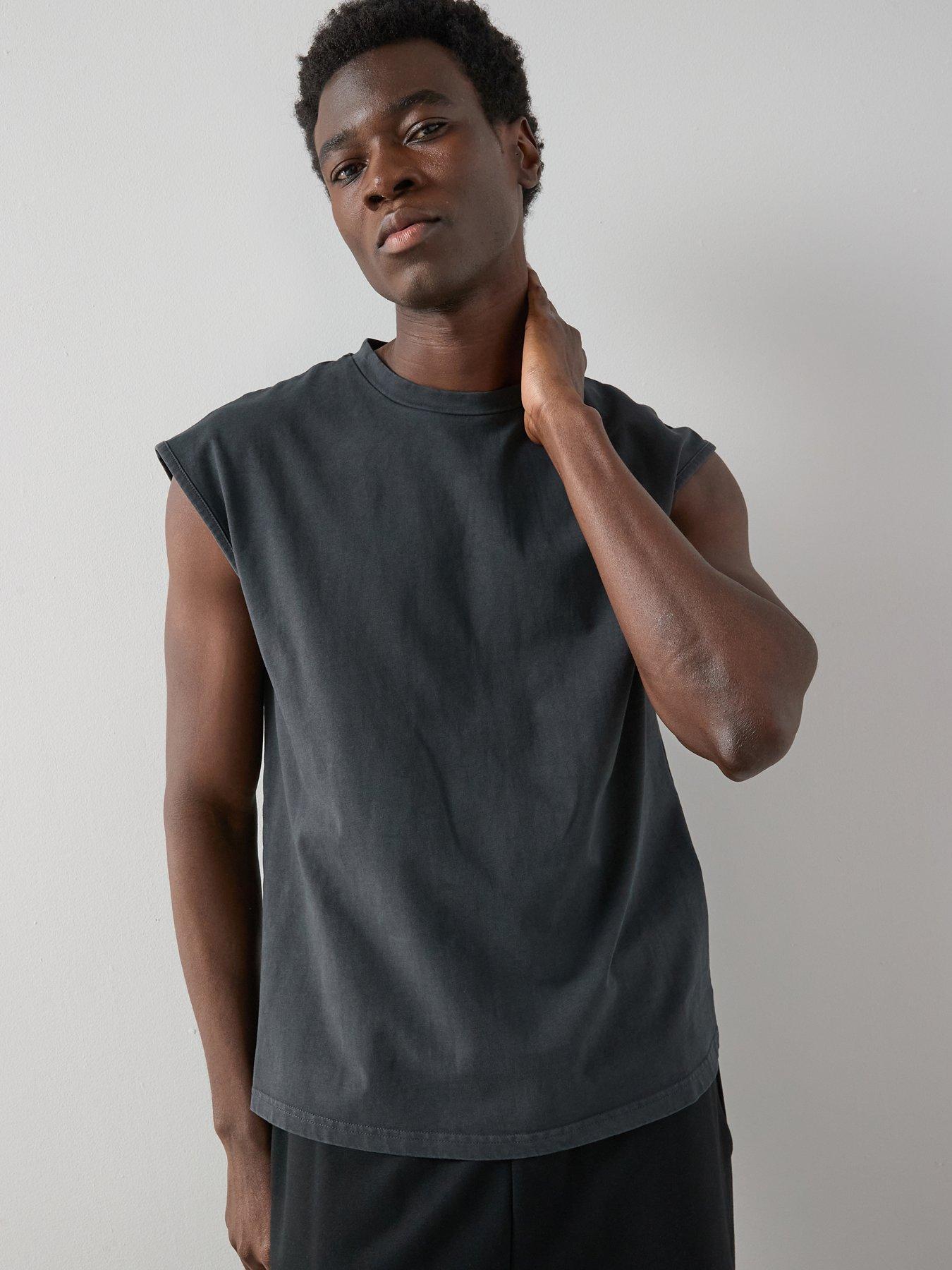 The Very Collection Pure Cotton Washed Oversized Vest - Black