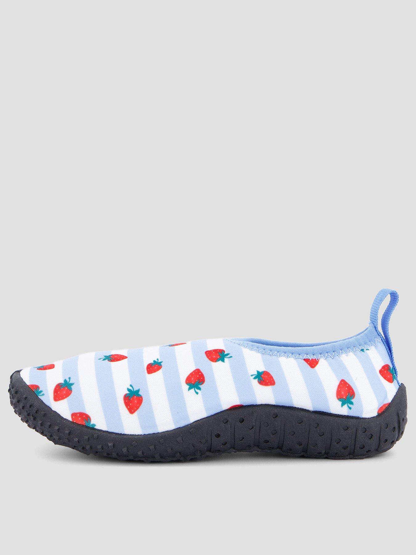 The Very Collection Girls Strawberry Print Watershoe - Blue