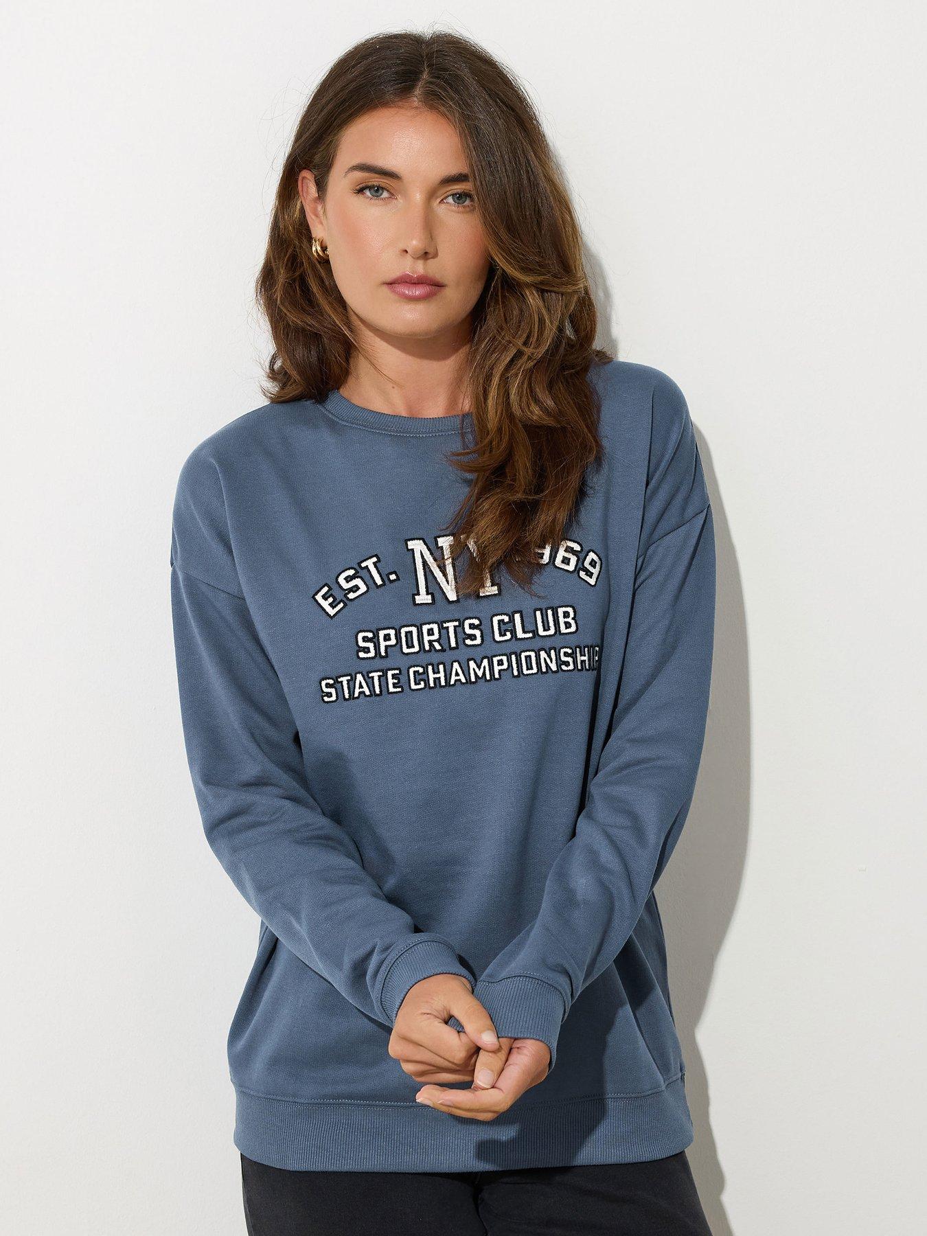 Long Tall Sally Embroidered Sweat - Blue