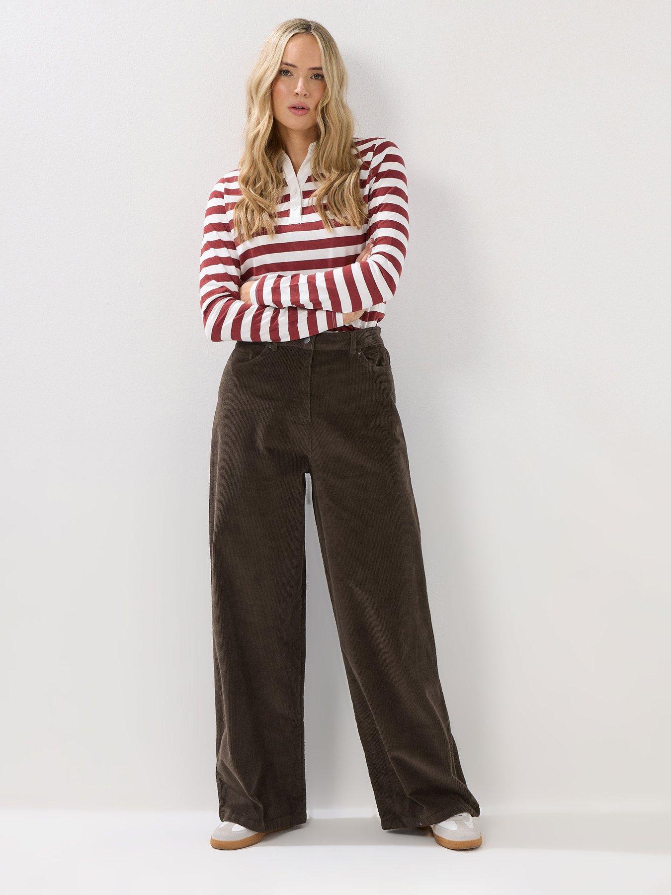 Long Tall Sally Cord Wide Leg Trouser 34" - Brown