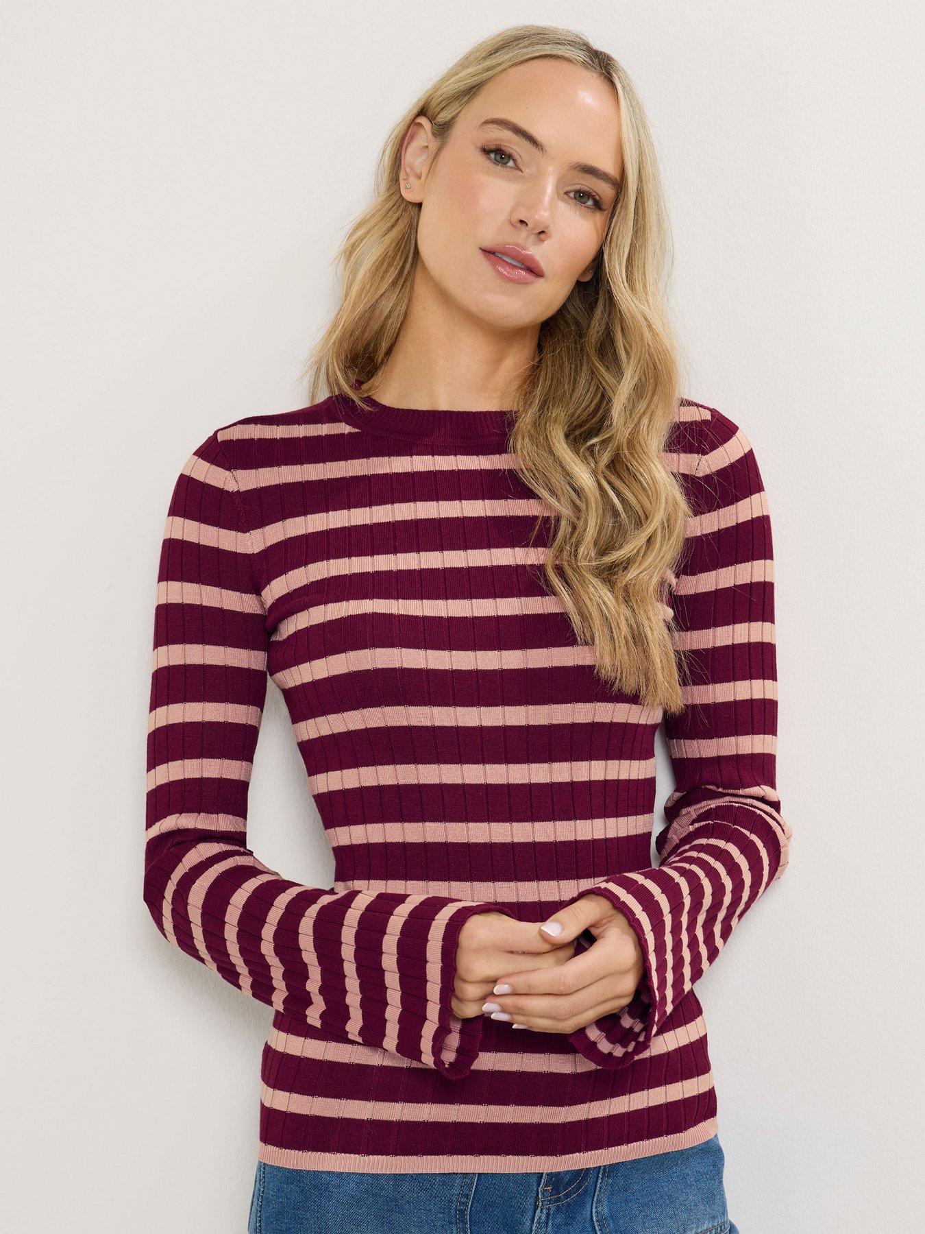 undefined Stripe Rib Jumper - Red