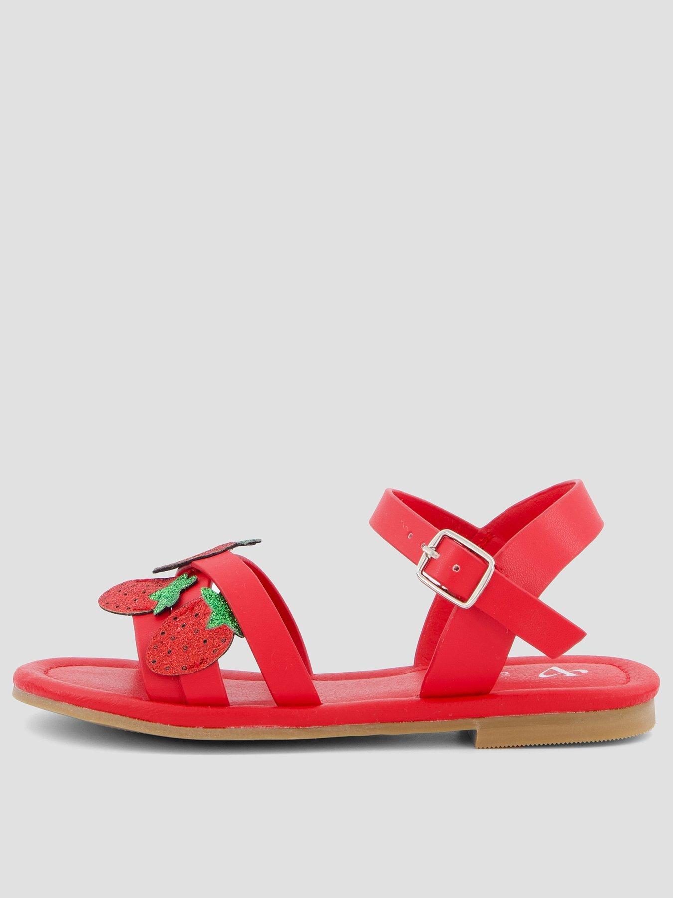 Image 1 of 7 of The Very Collection Strawberry Strappy Sandal - Red