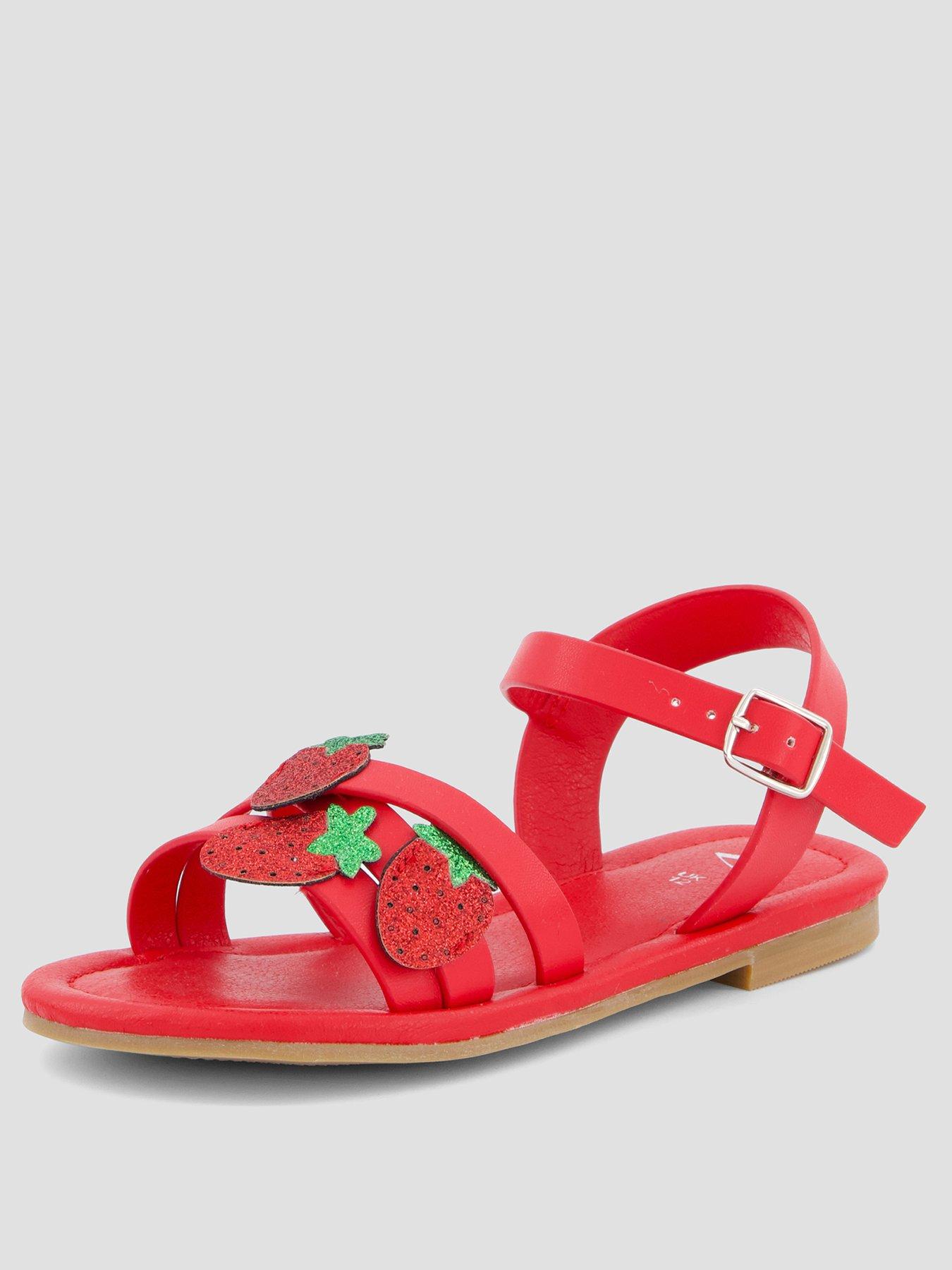 Image 2 of 7 of The Very Collection Strawberry Strappy Sandal - Red