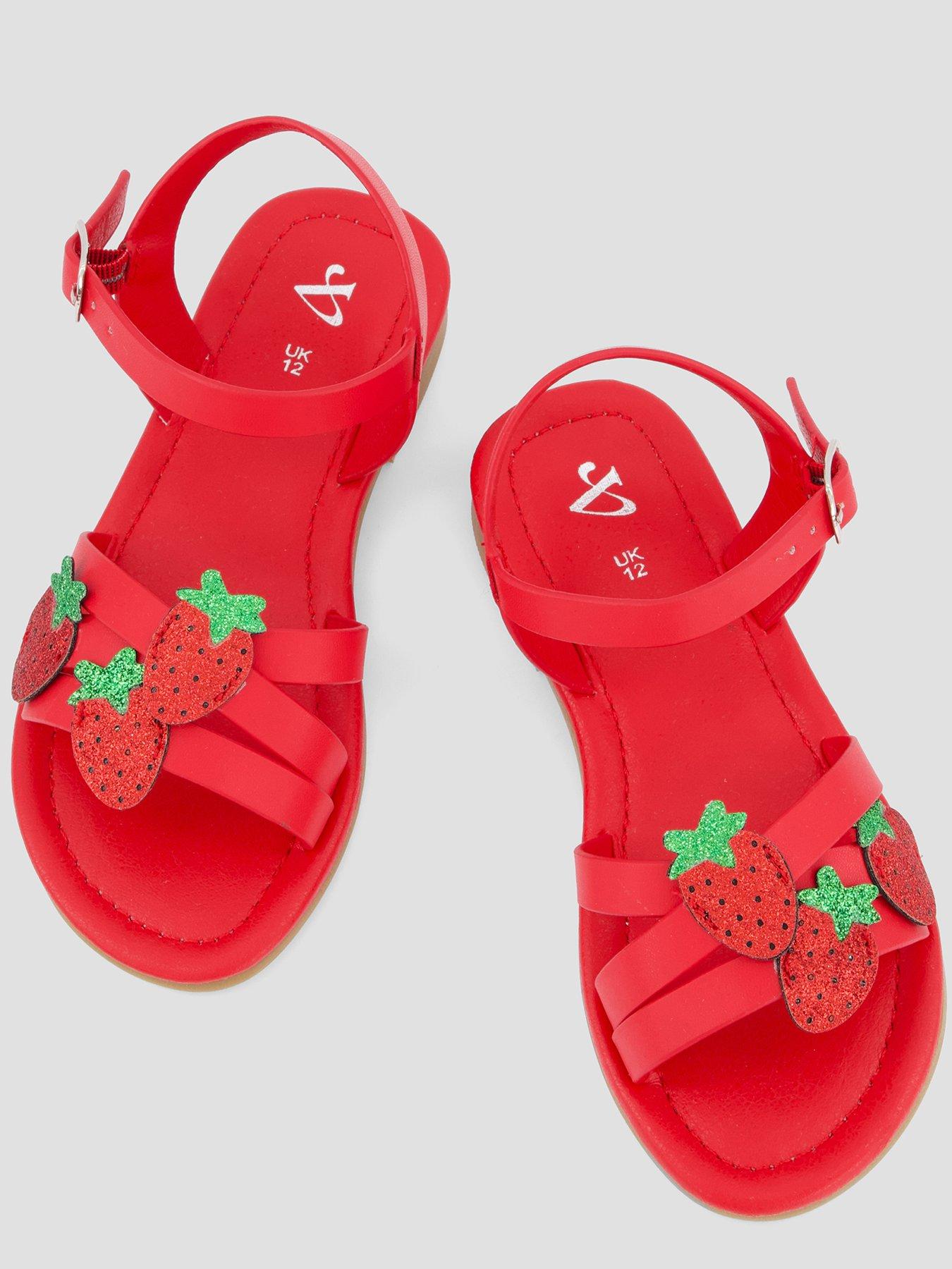 Image 3 of 7 of The Very Collection Strawberry Strappy Sandal - Red