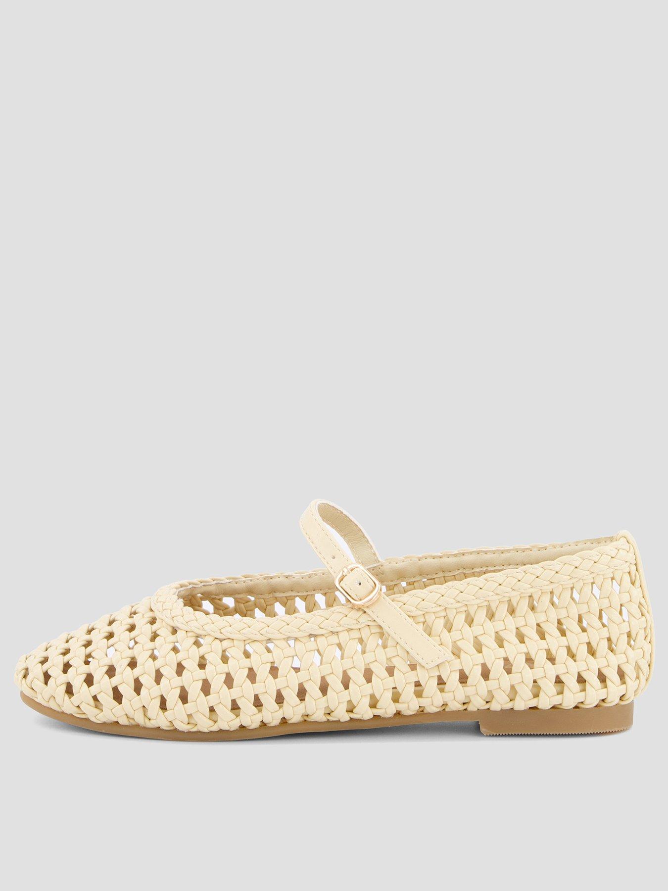 The Very Collection Weave Ballet Shoe - Yellow