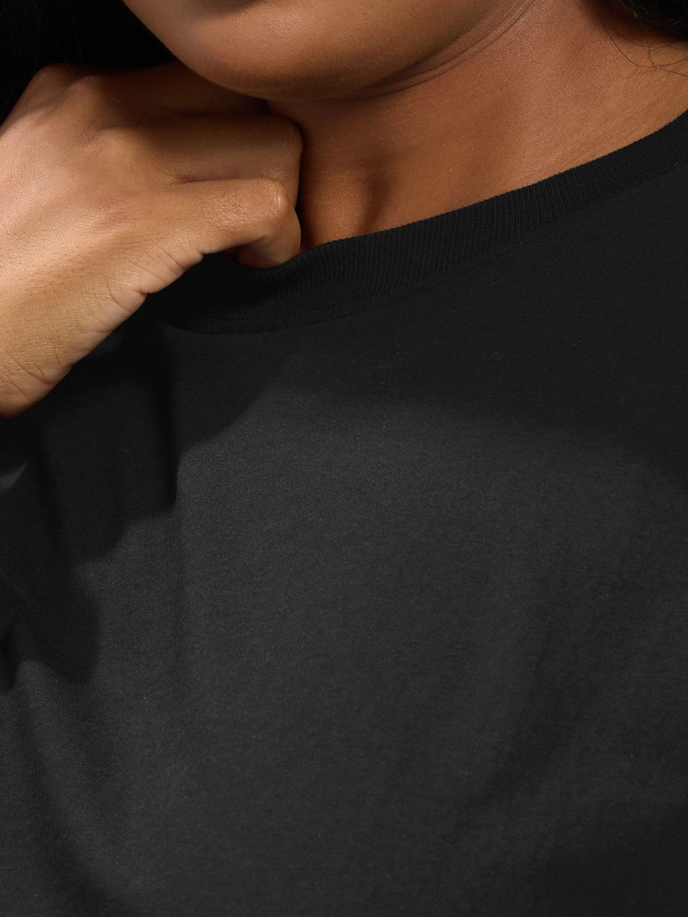 Image 4 of 4 of Yours Curve Seam Detail Skater Top - Black