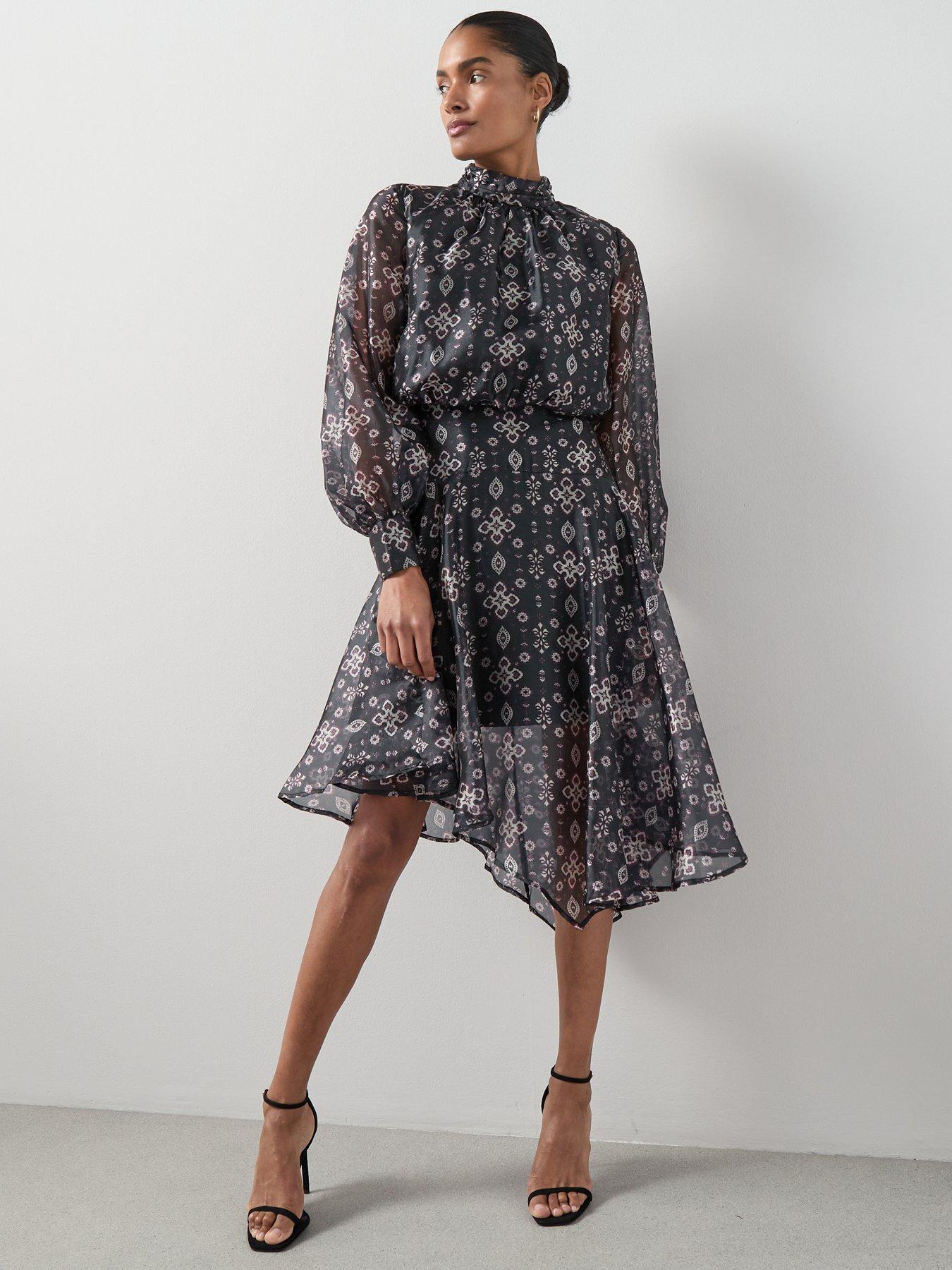 Image 1 of 6 of The Very Collection Asymmetric Hem Dress - Print