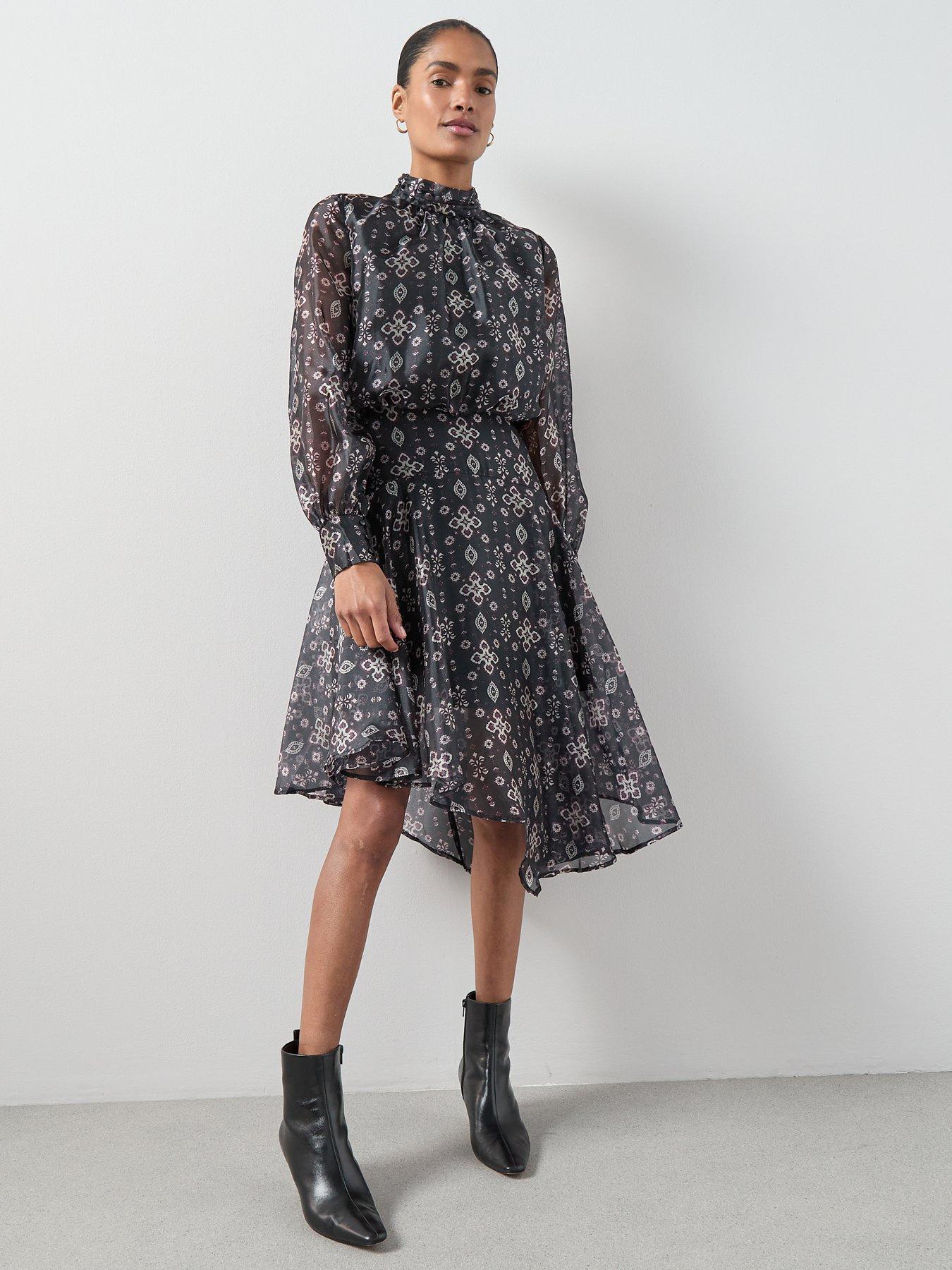 Image 6 of 6 of The Very Collection Asymmetric Hem Dress - Print