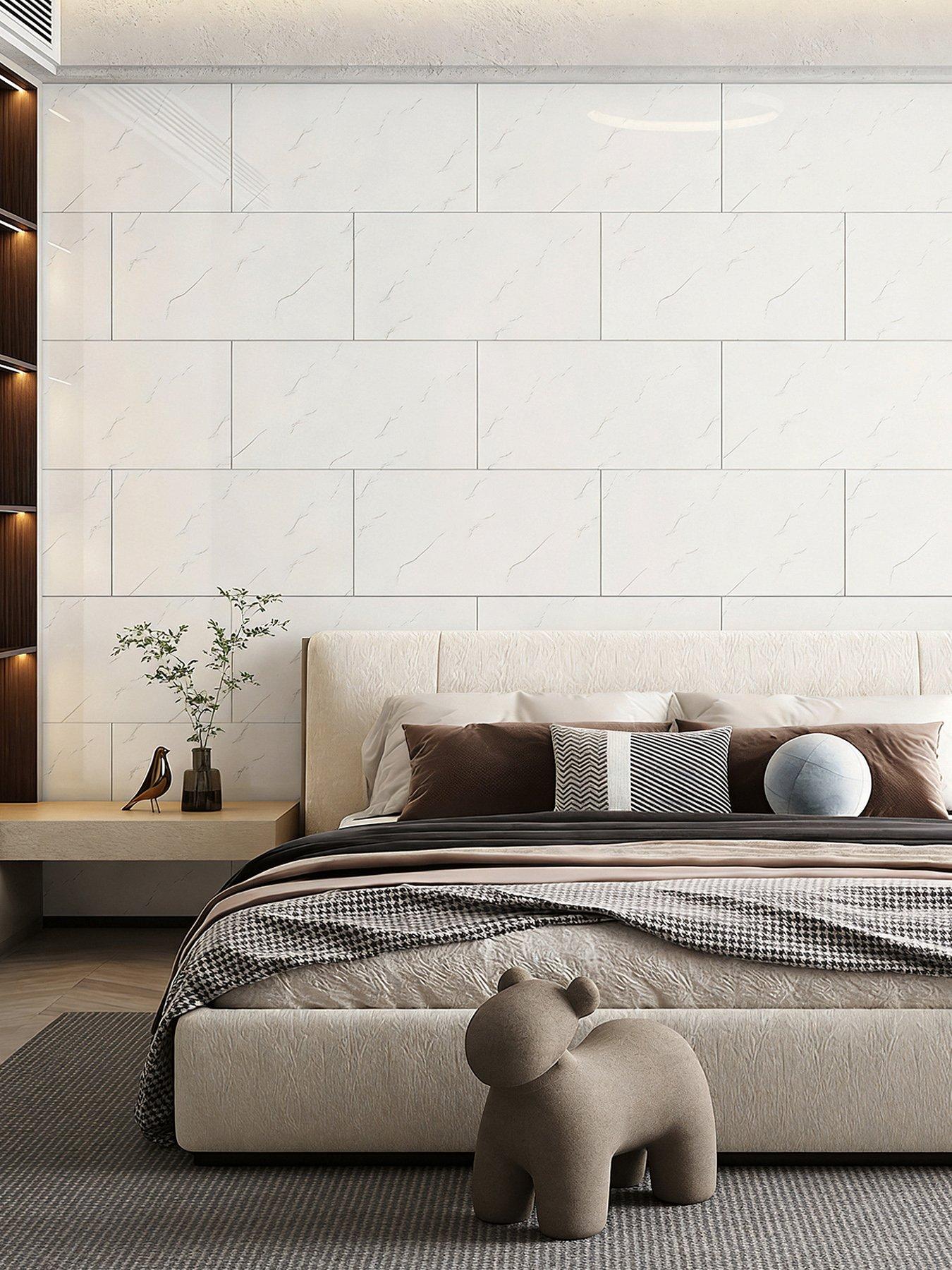 Living and Home 10 Pcs PVC Peel and Stick Wall Tile Waterproof 2mm T