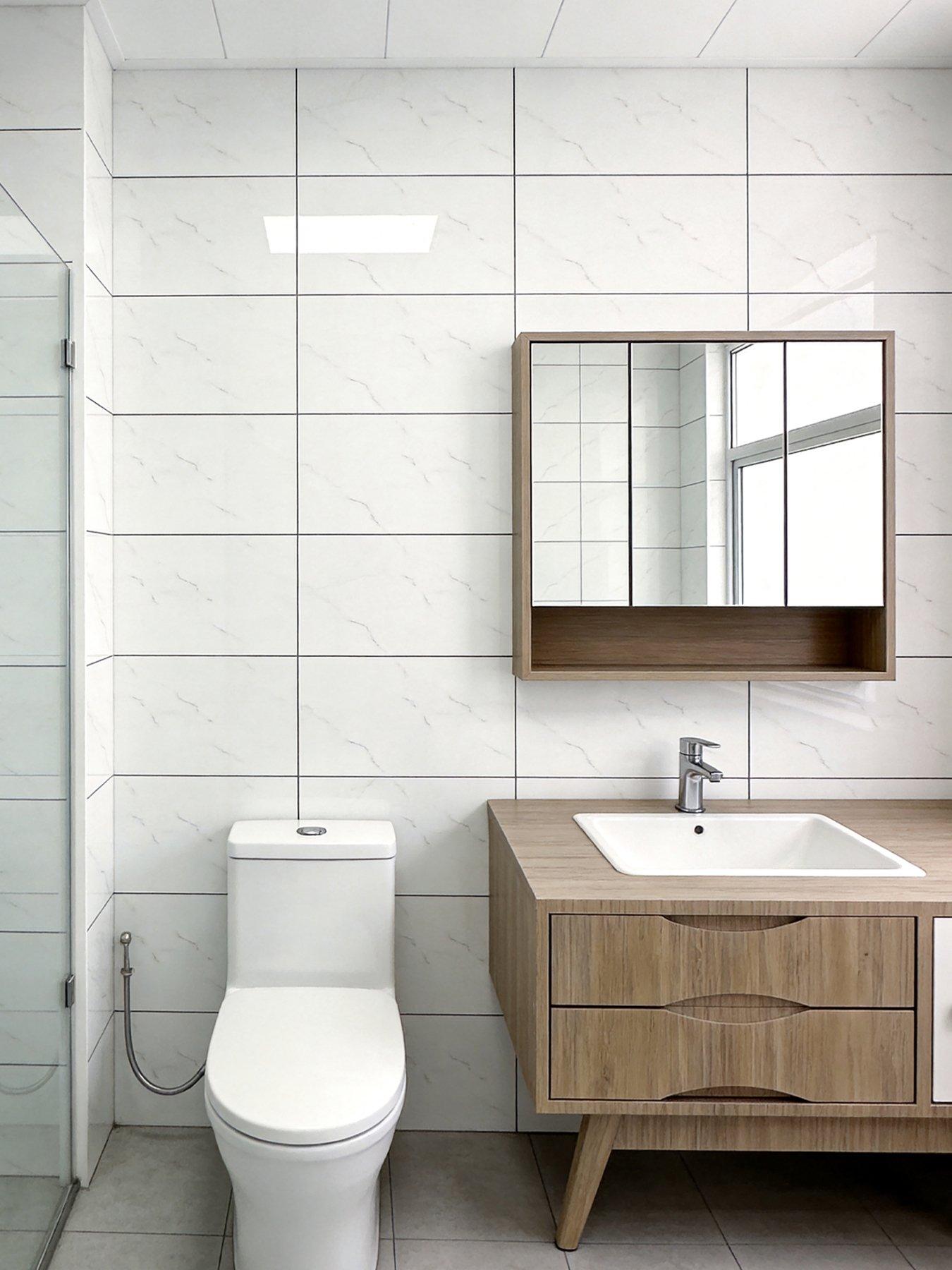 Image 5 of 7 of Living and Home 10 Pcs PVC Peel and Stick Wall Tile Waterproof 2mm T