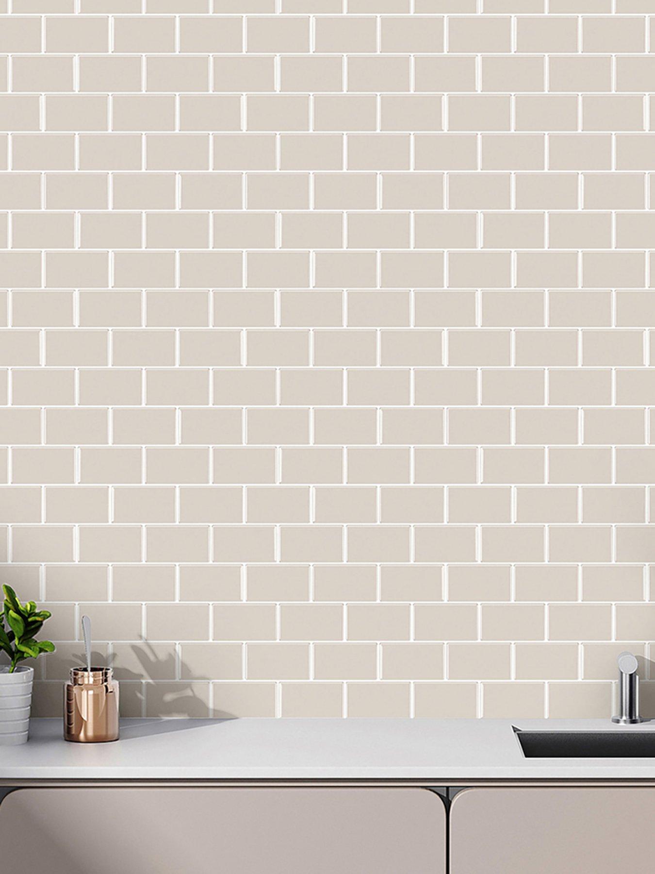 Living and Home 10Pcs Waterproof Self-Adhesive Wall Tiles T 1.2mm