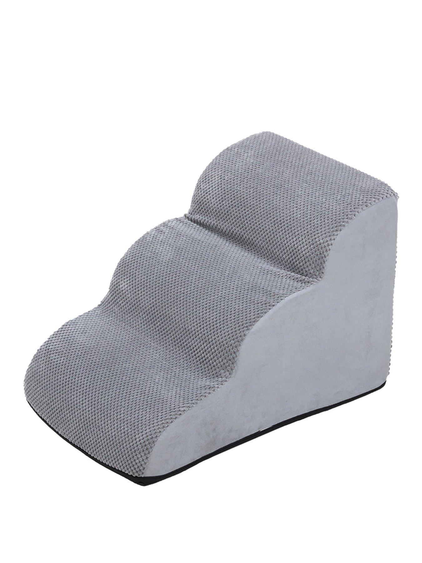 Image 2 of 7 of Living and Home 3 Steps Non-Slip Pet Steps with Removable Cover in Grey