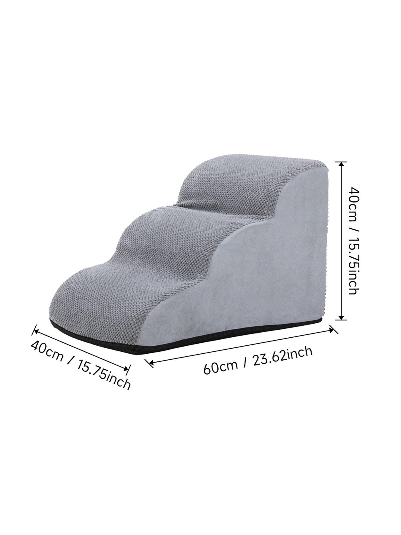 Image 7 of 7 of Living and Home 3 Steps Non-Slip Pet Steps with Removable Cover in Grey