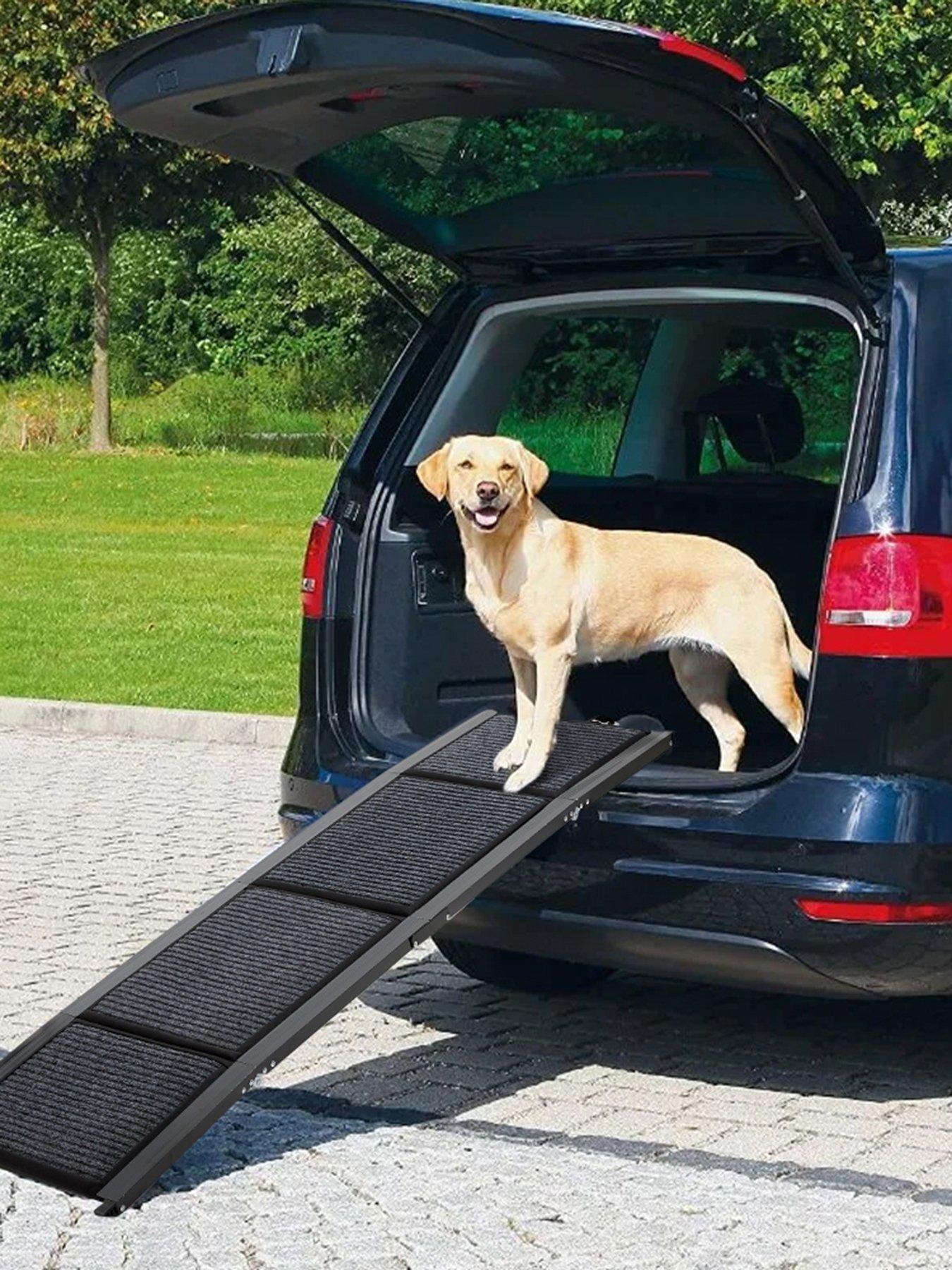 Living and Home Outdoor Foldable Metal Dog Ramp Non Slip Pet Ladder Pet Steps For Car 160x44cm
