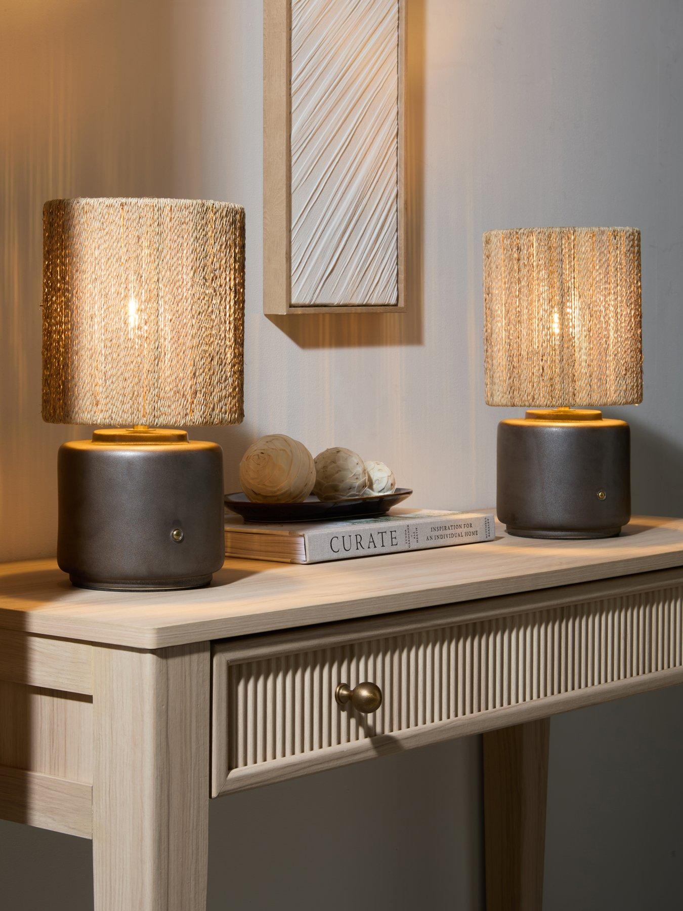 Image 1 of 5 of Michelle Keegan Home Set Of 2 Ceramic Bedside Table Lamps
