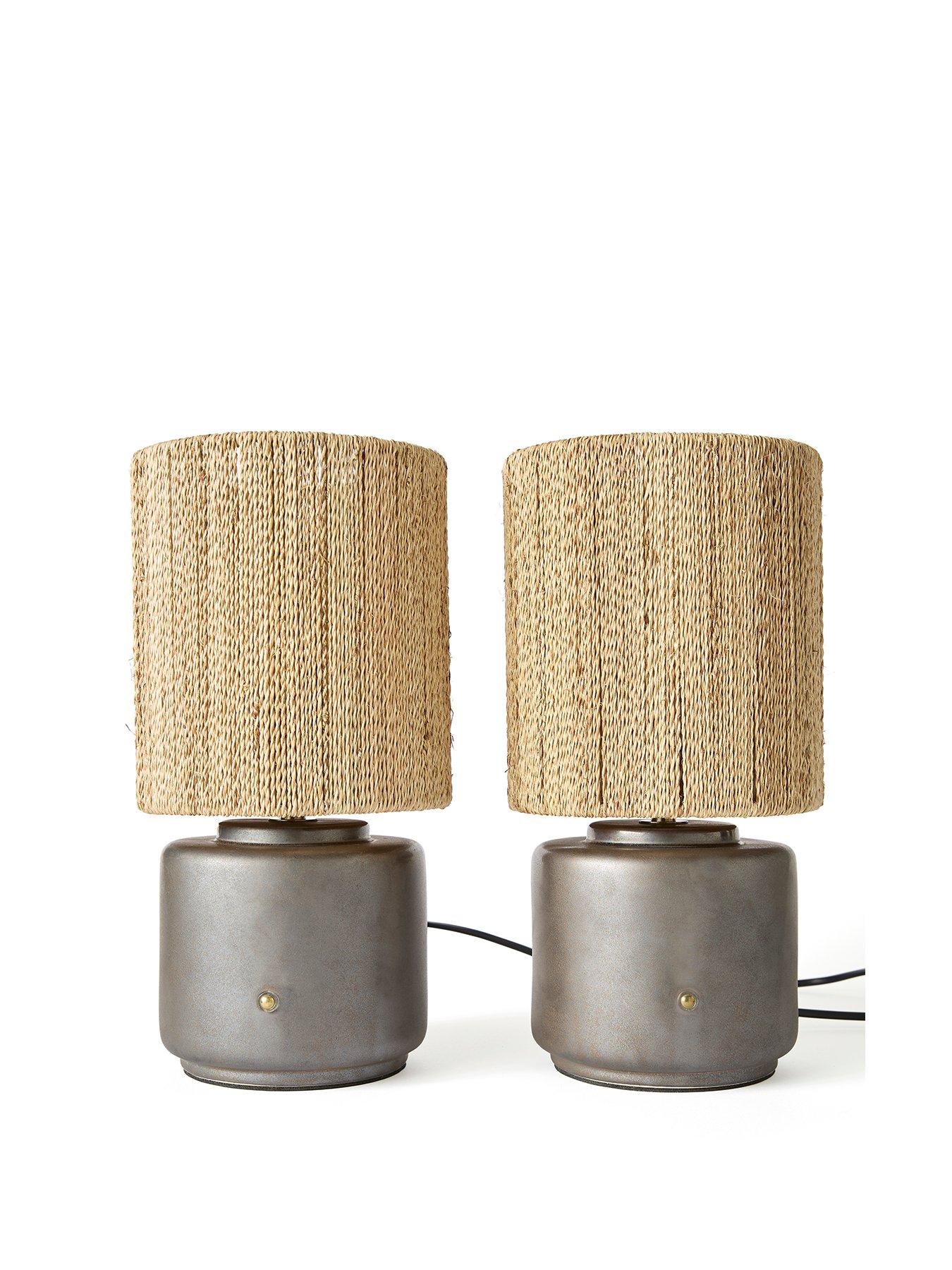 Image 2 of 5 of Michelle Keegan Home Set Of 2 Ceramic Bedside Table Lamps