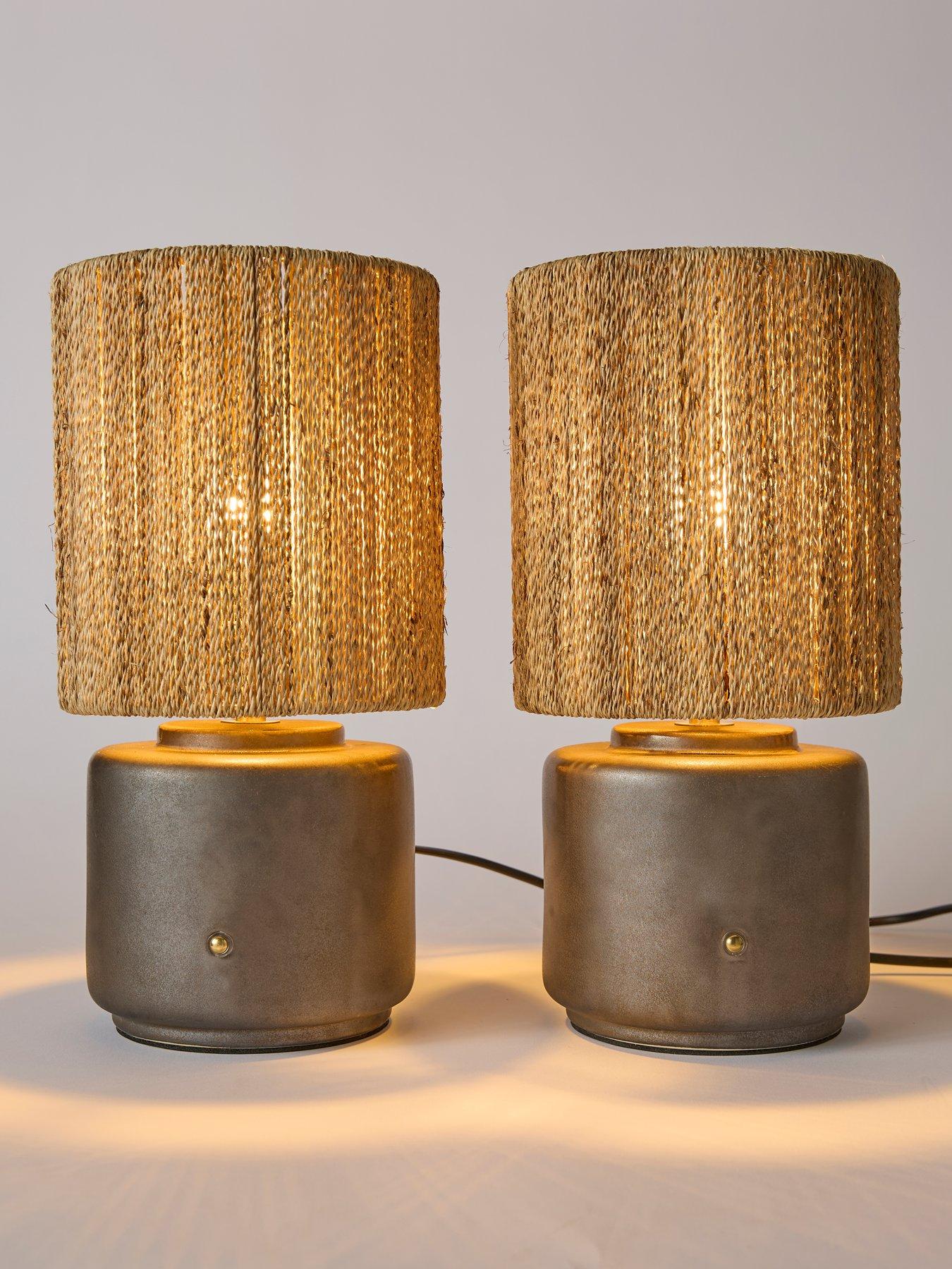 Image 3 of 5 of Michelle Keegan Home Set Of 2 Ceramic Bedside Table Lamps
