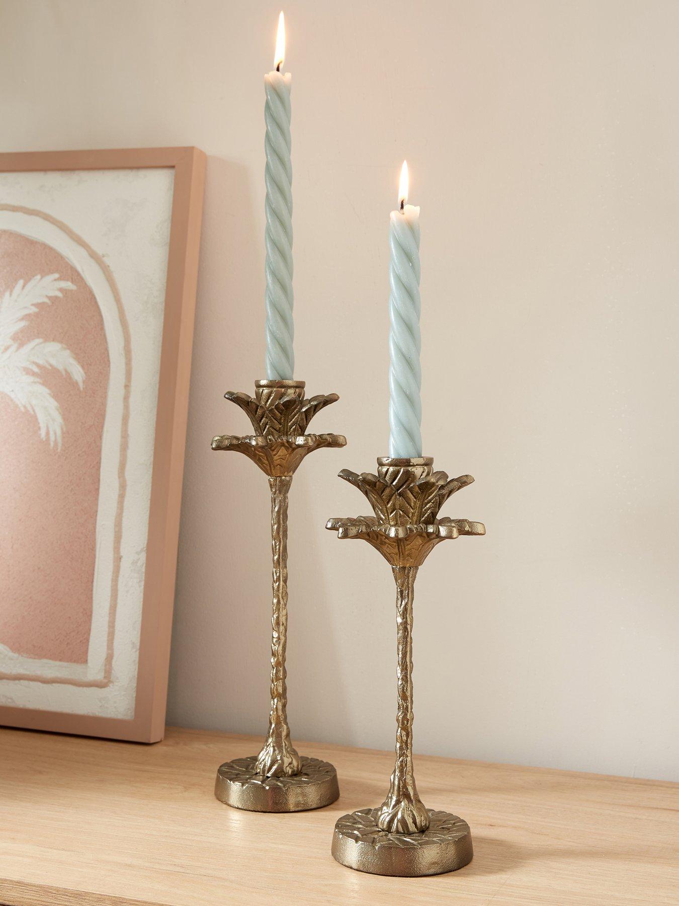 Image 1 of 5 of The Very Collection Set Of 2 Palm Tree Candlestick Holder