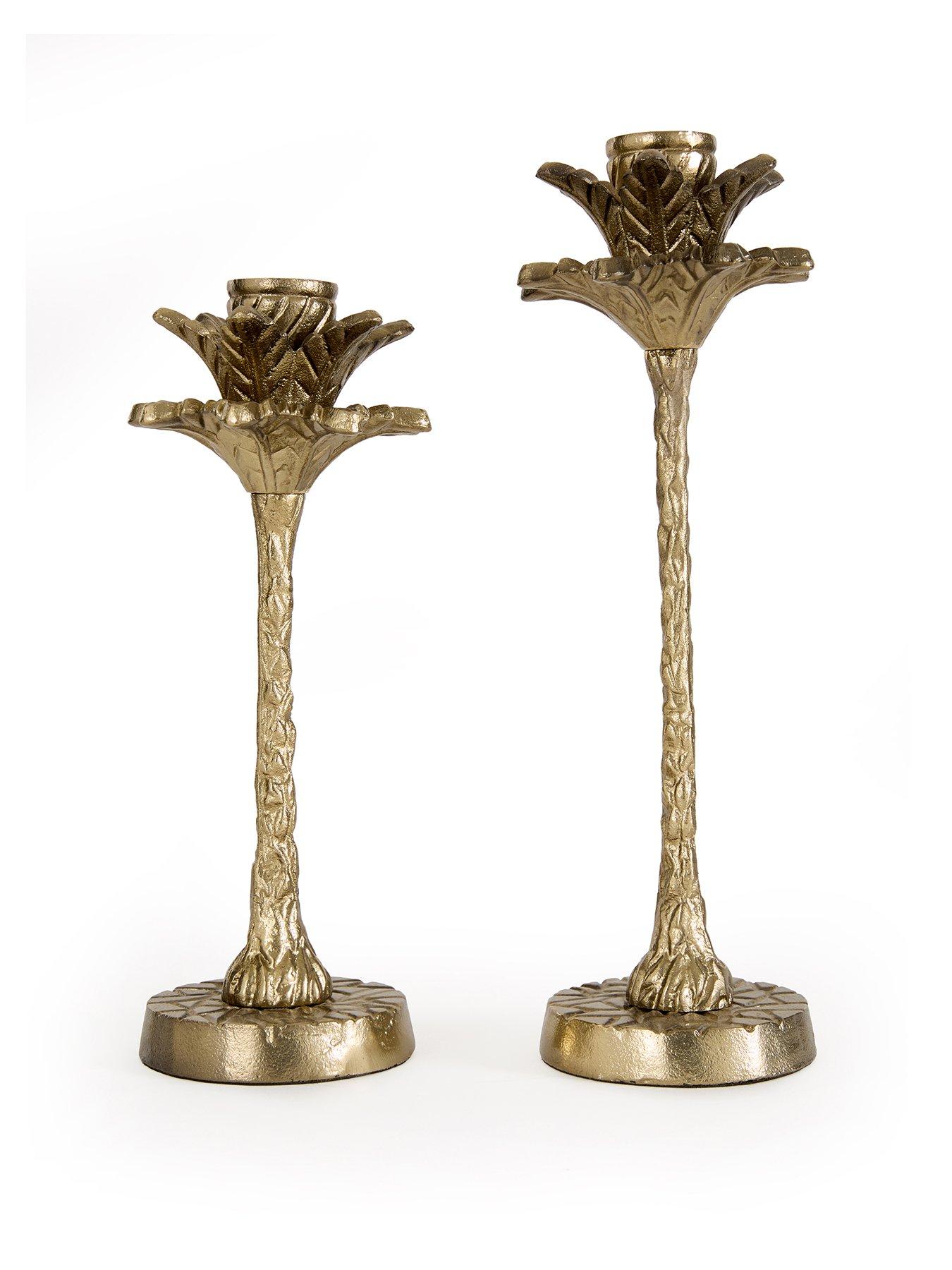 Image 2 of 5 of The Very Collection Set Of 2 Palm Tree Candlestick Holder