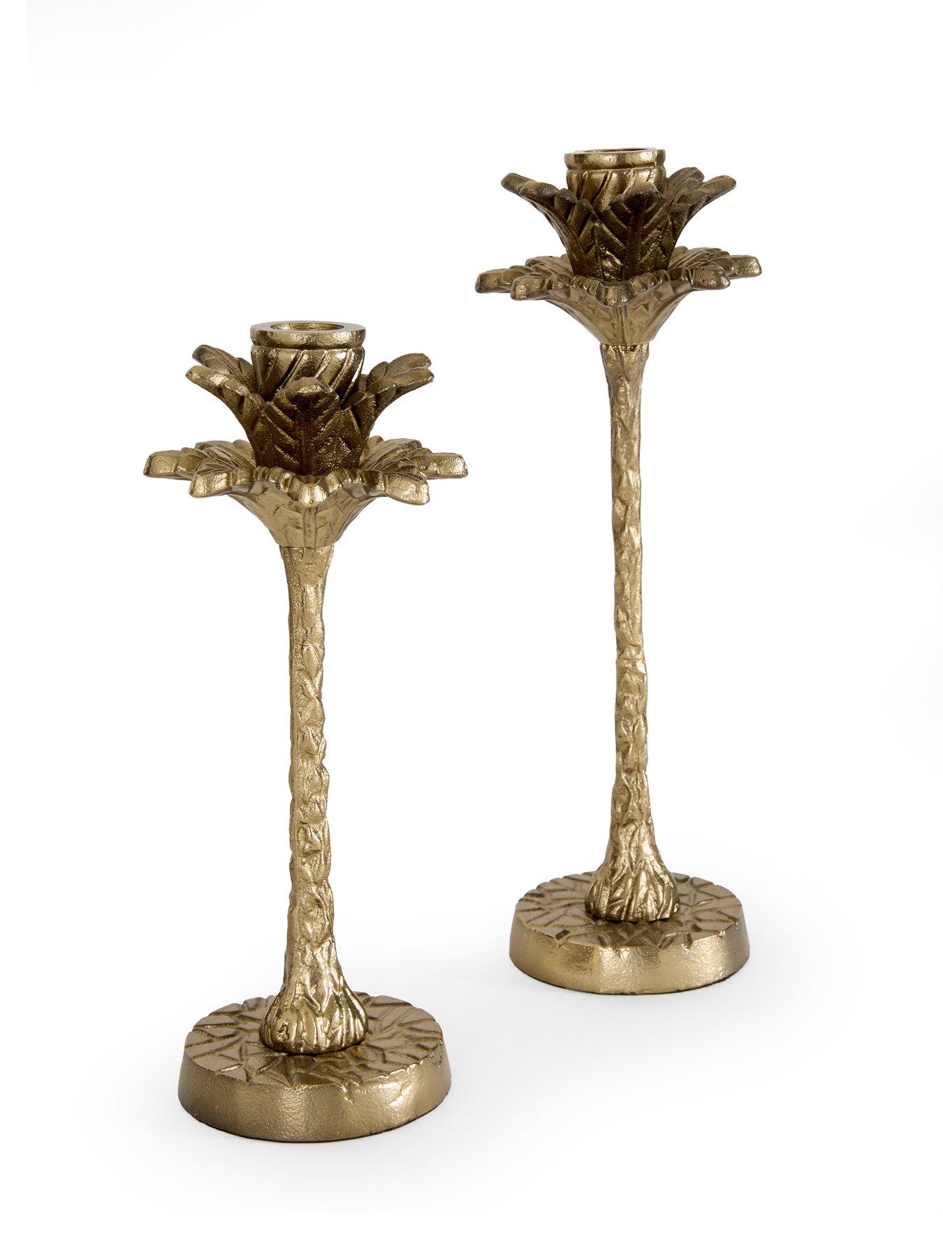Image 3 of 5 of The Very Collection Set Of 2 Palm Tree Candlestick Holder