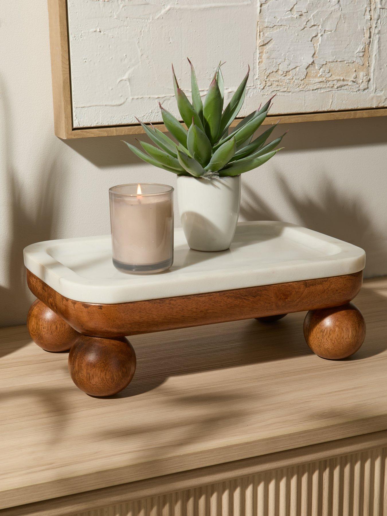 Michelle Keegan Home Marble  &  Wood Decor Tray