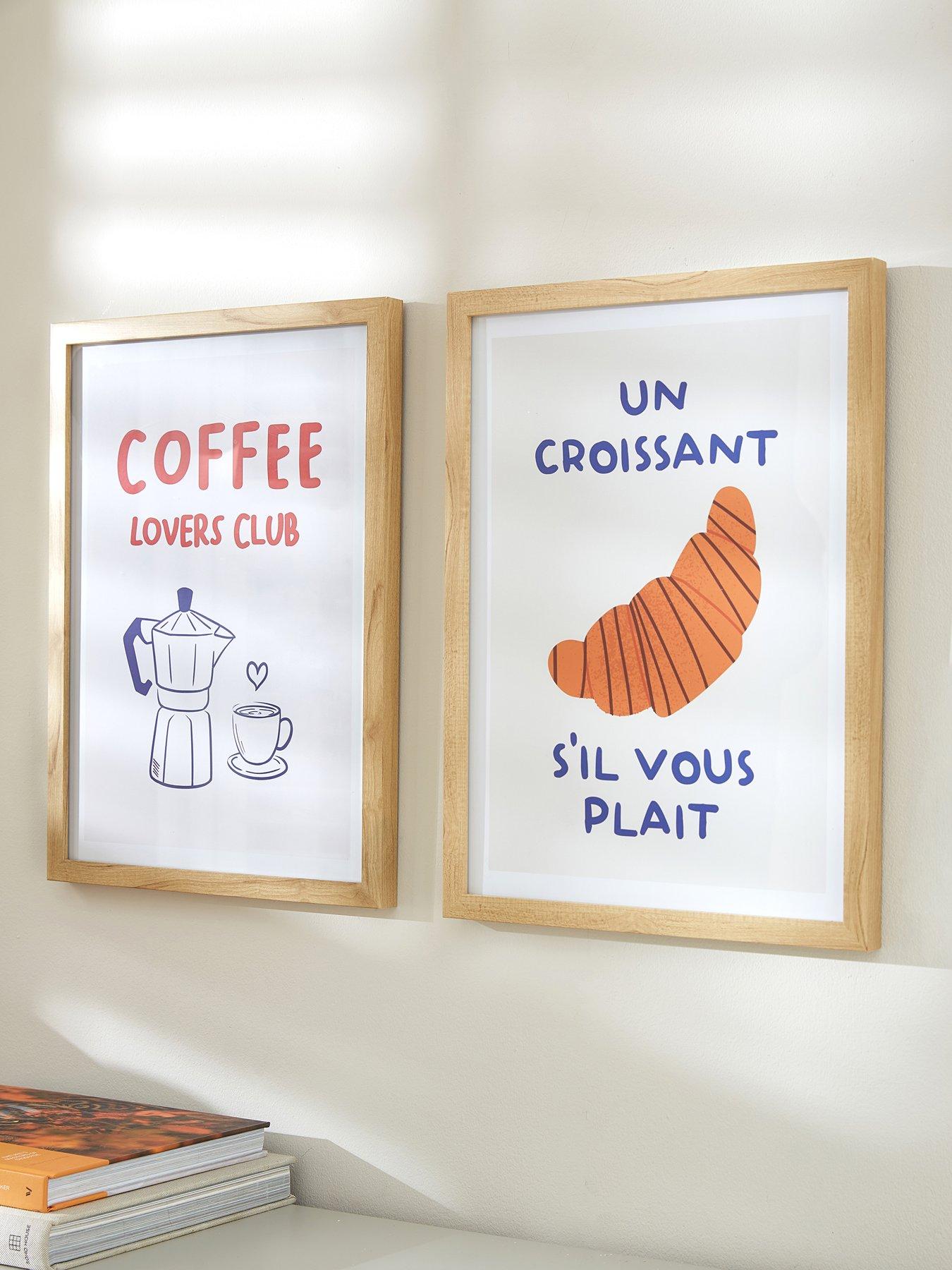 The Very Collection Set Of 2 Coffee Club Framed Wall Art