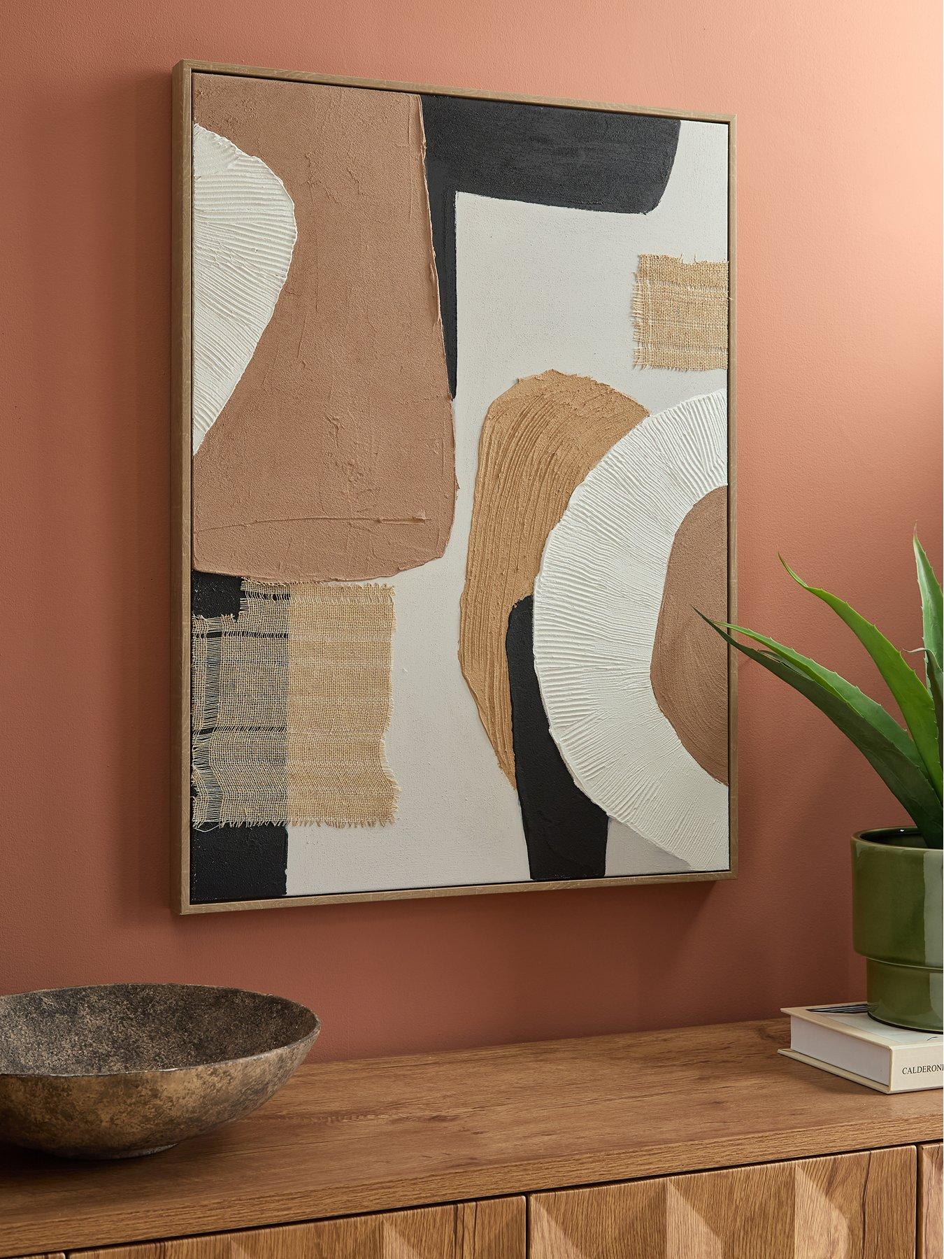 Image 1 of 5 of The Very Collection Revive Brown Abstract Canvas Wall Print