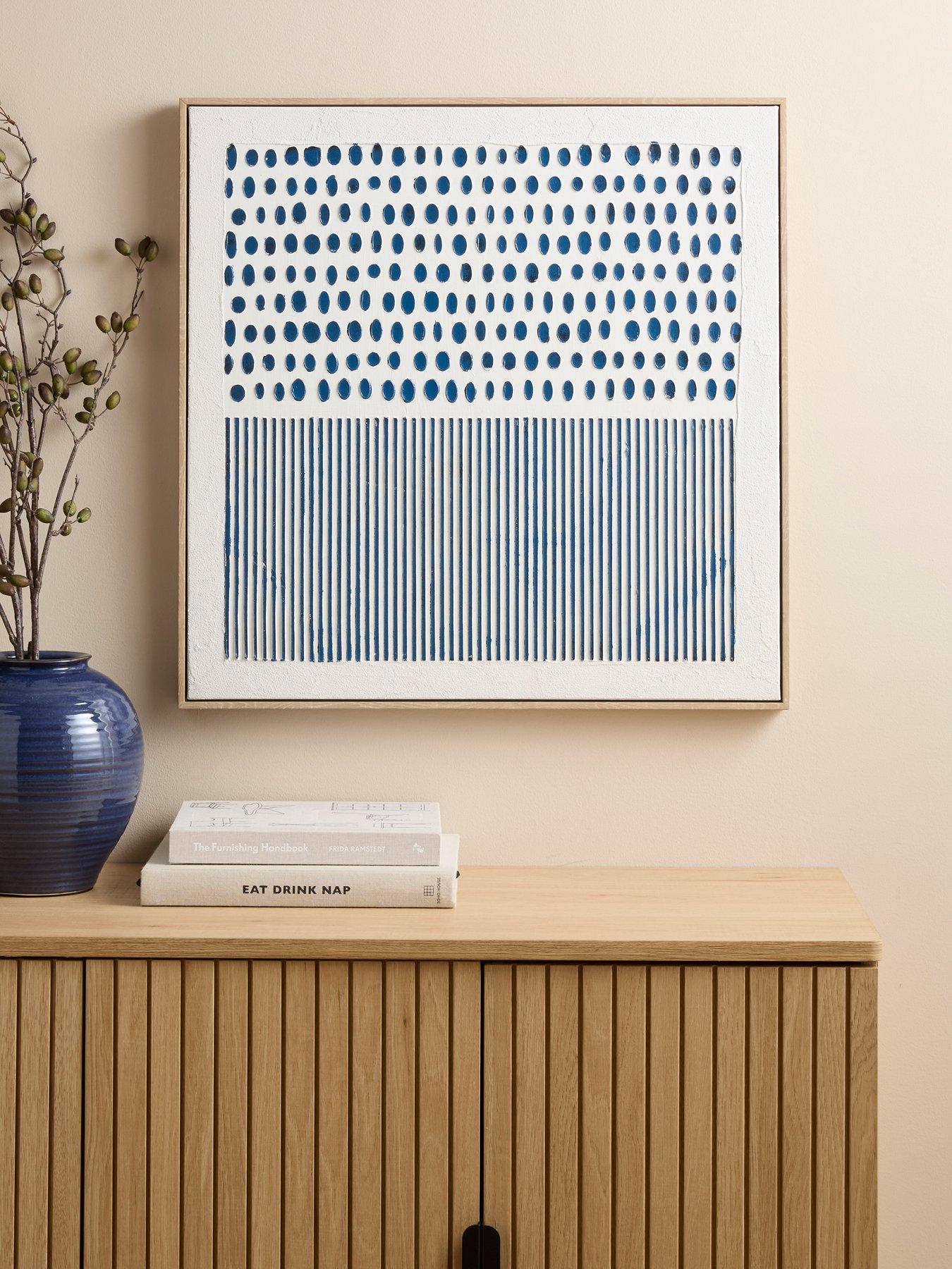 The Very Collection Blue Linear Canvas