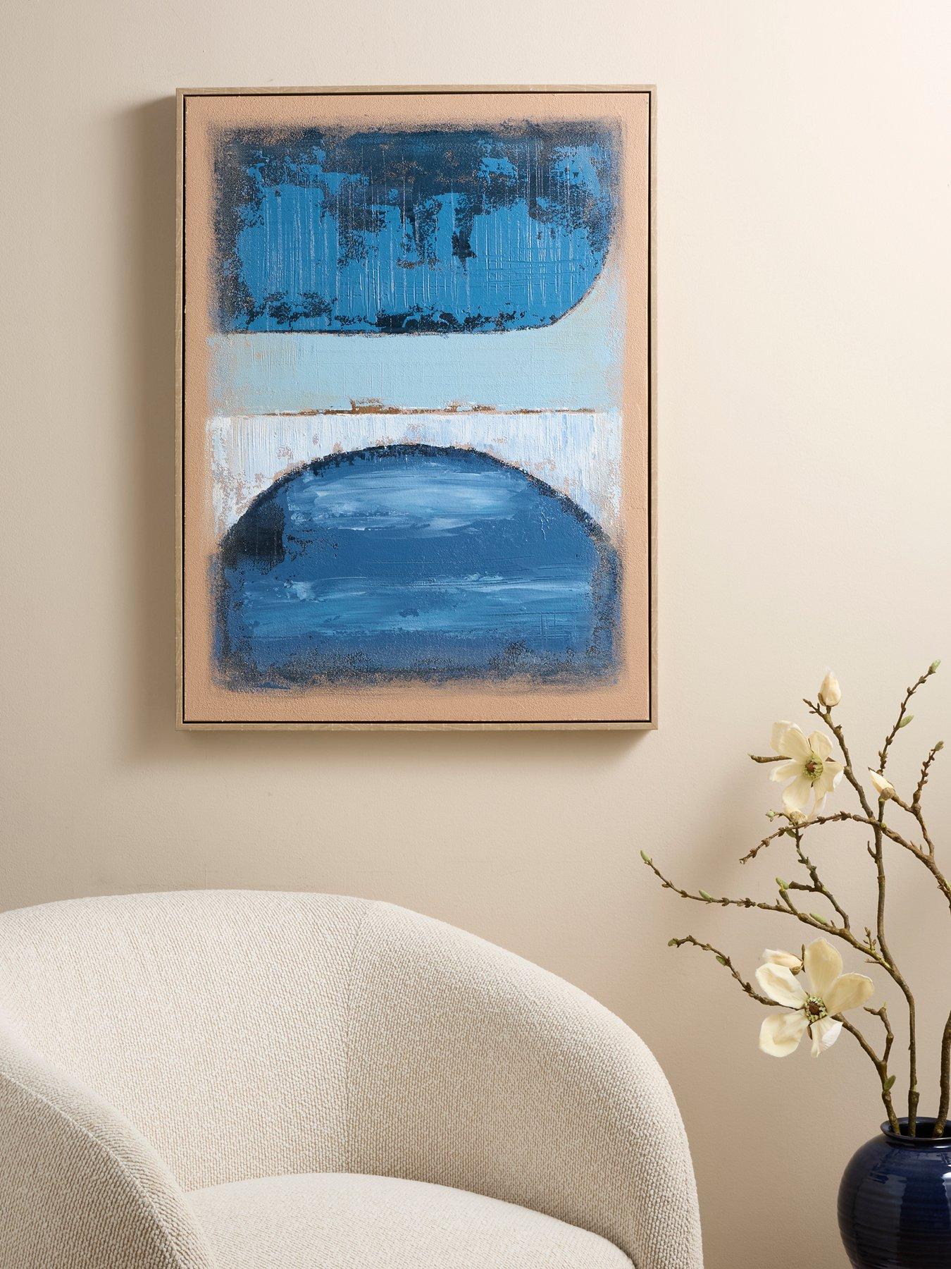 Image 1 of 6 of The Very Collection Dark Blue Abstract Canvas
