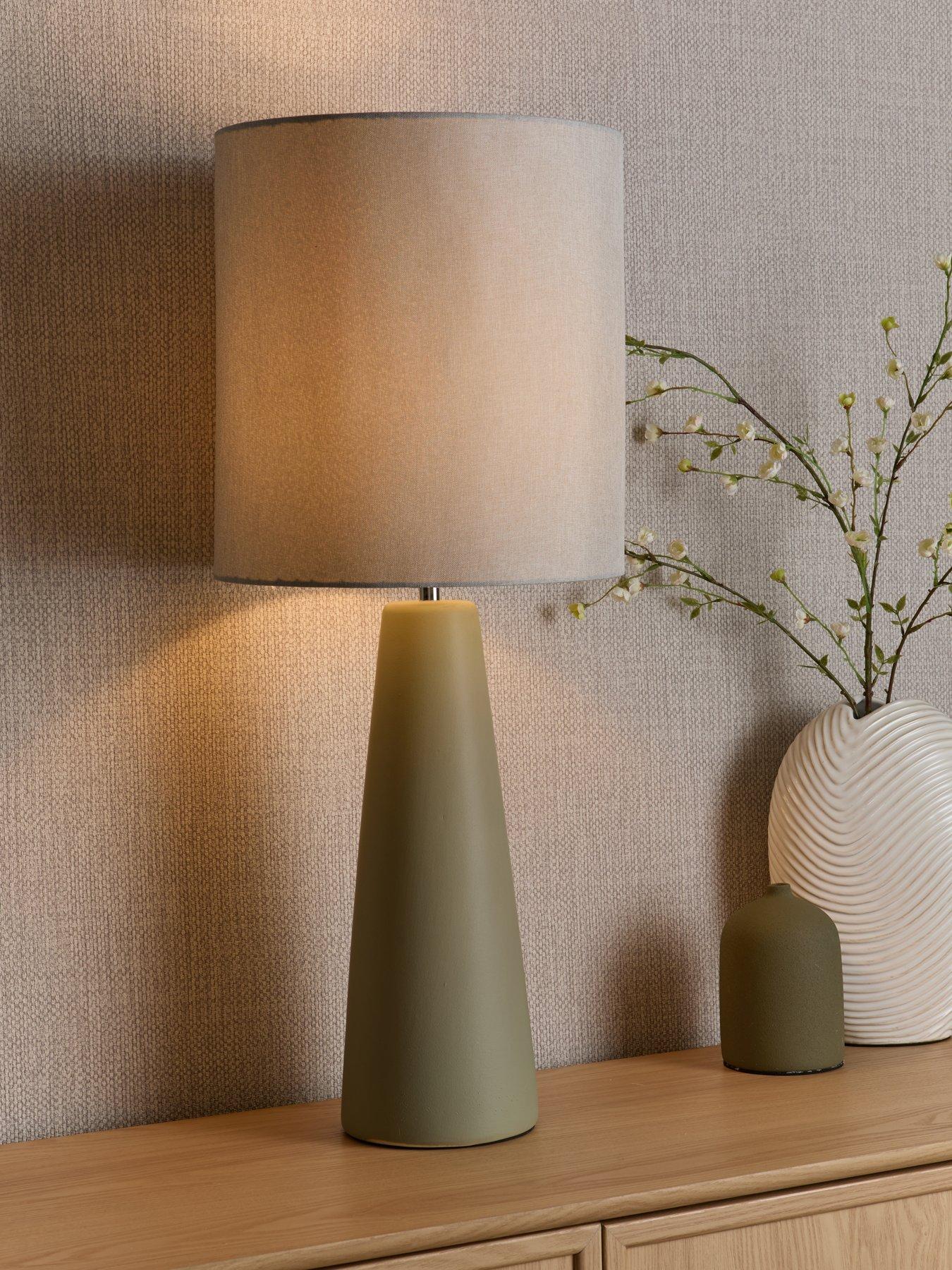 The Very Collection Green Tall Tapered Ceramic Table Lamp