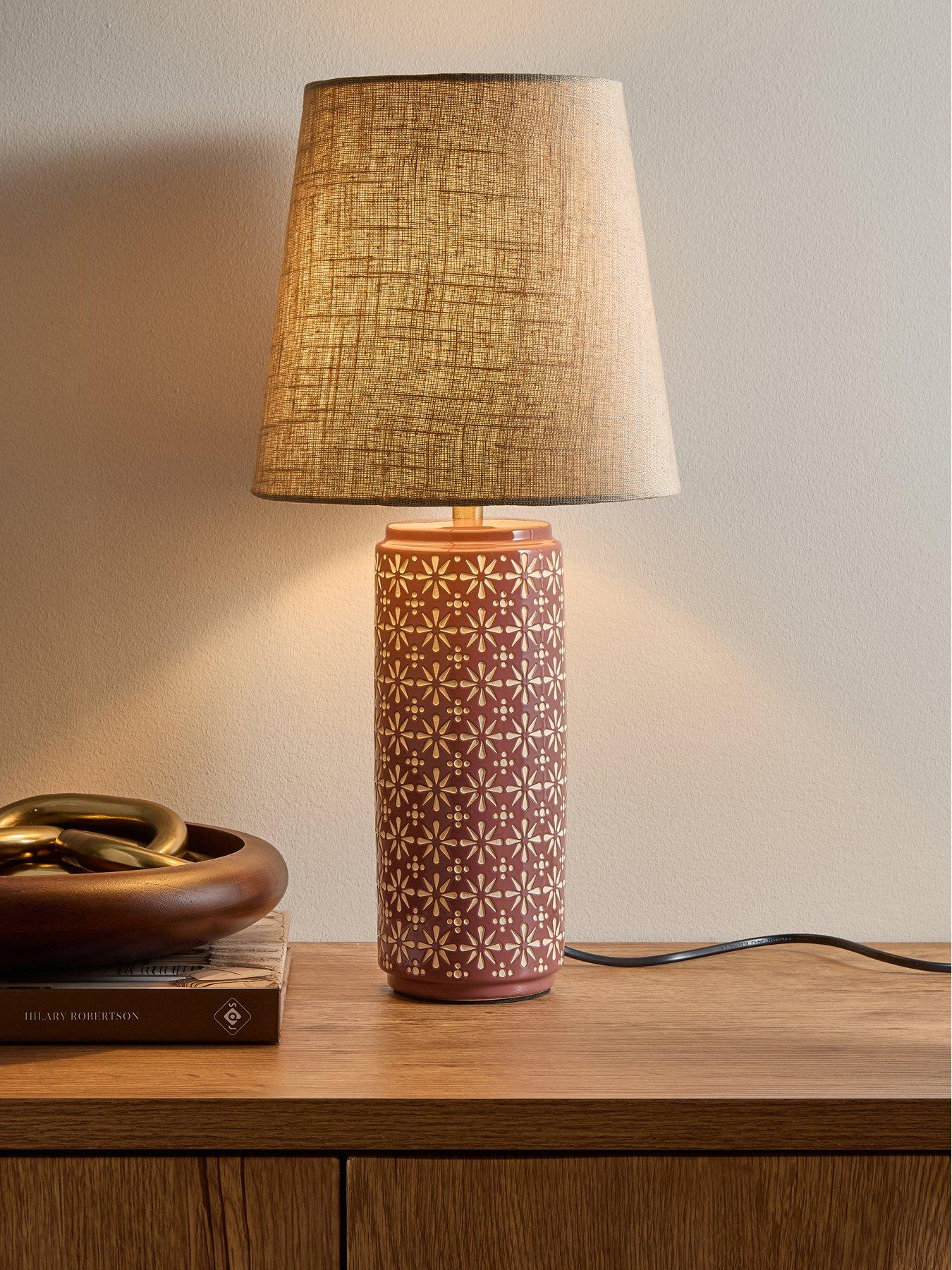 Image 1 of 5 of The Very Collection Burgundy Decal Table Lamp