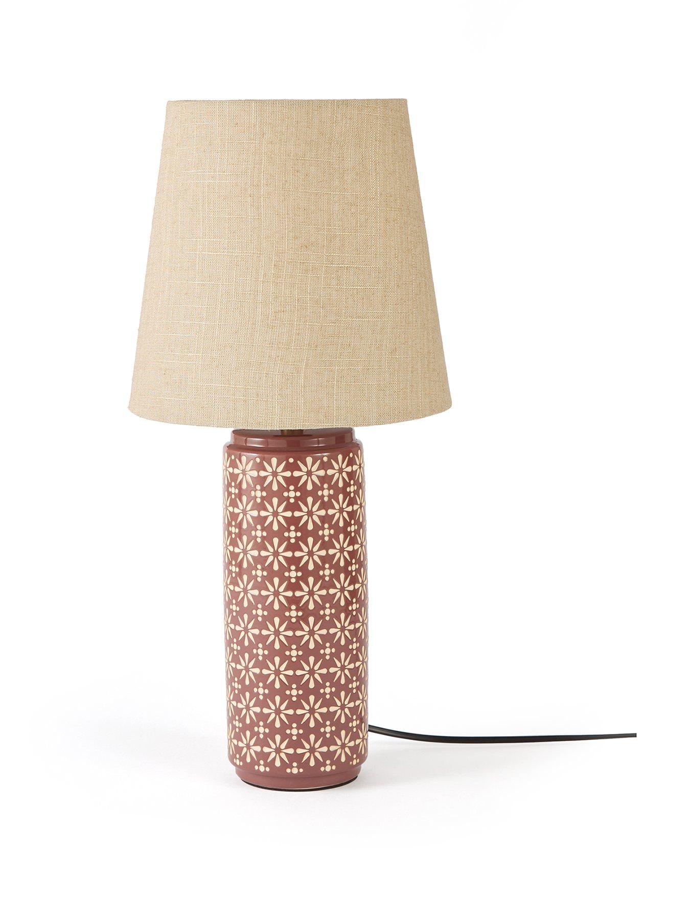 Image 2 of 5 of The Very Collection Burgundy Decal Table Lamp