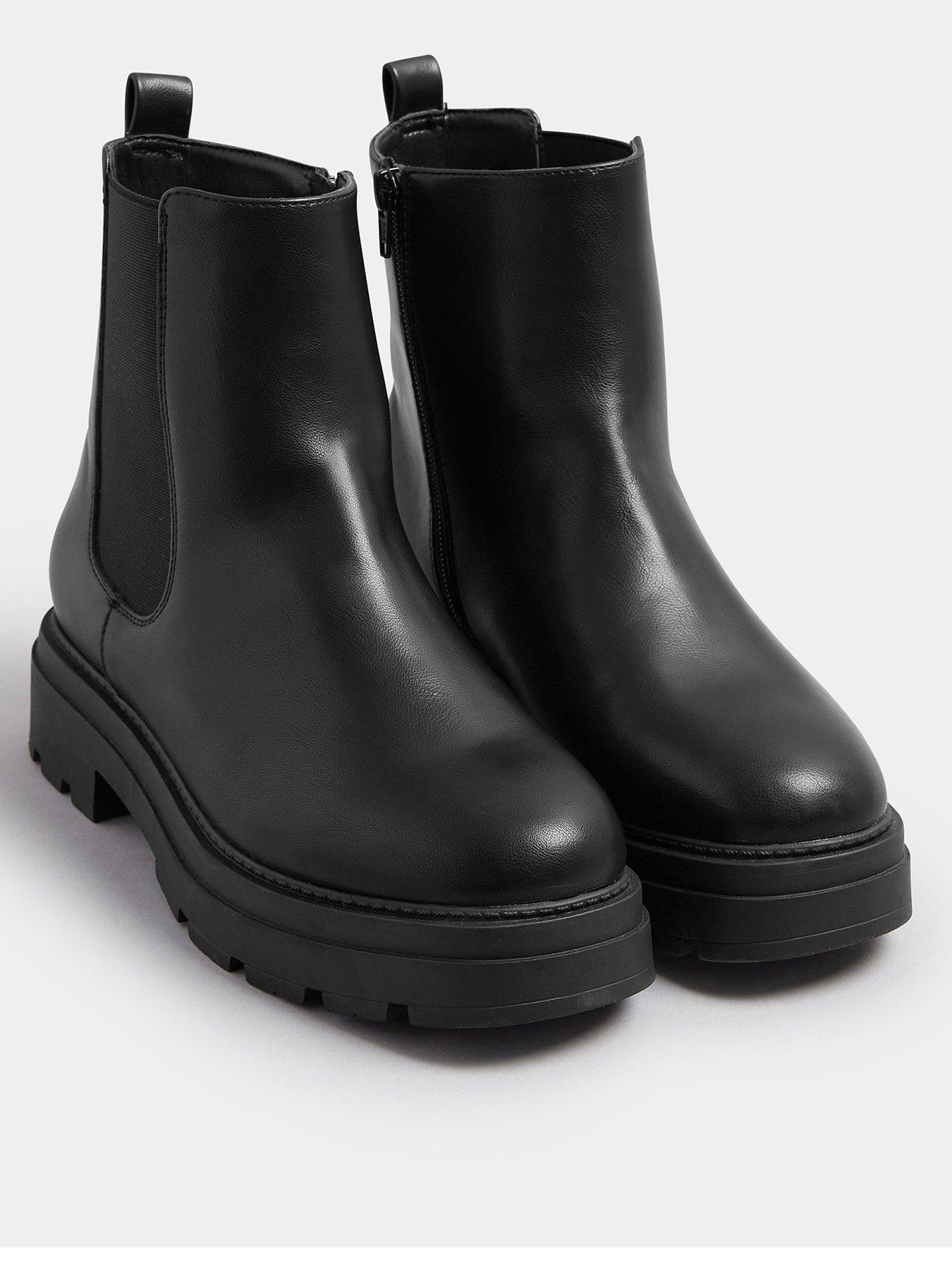 Image 2 of 4 of Yours Extra Wide Fit Chunky Chelsea Boots - Black