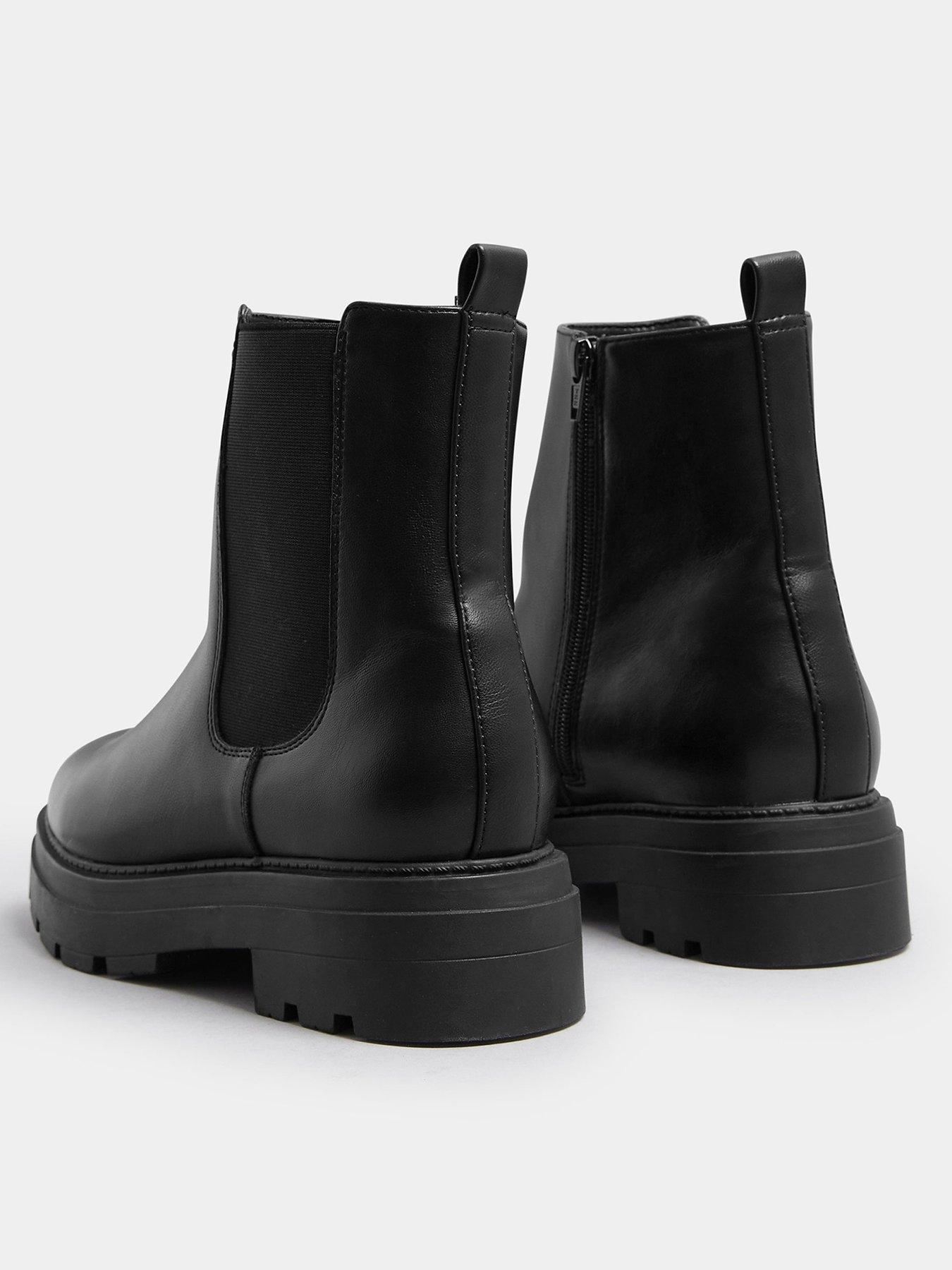 Image 3 of 4 of Yours Extra Wide Fit Chunky Chelsea Boots - Black