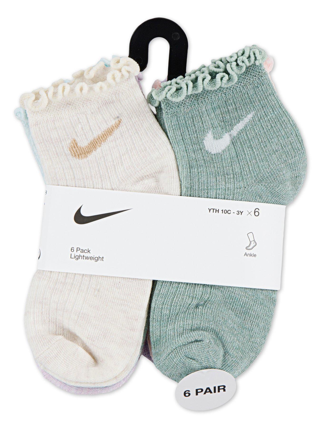 Nike Kids Girls 6Pk Lettuce Welt Ankle Socks Multi Very