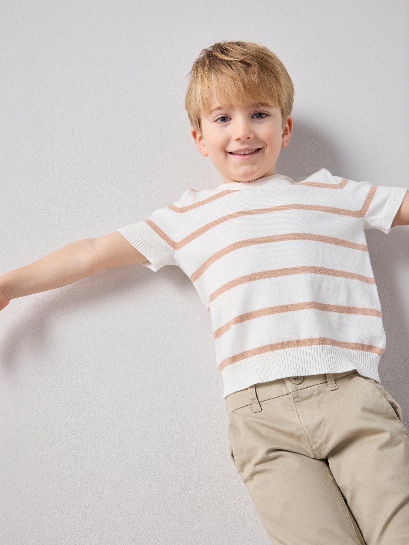 Image 5 of 7 of The Very Collection Boys Stripe Knitted Top - White