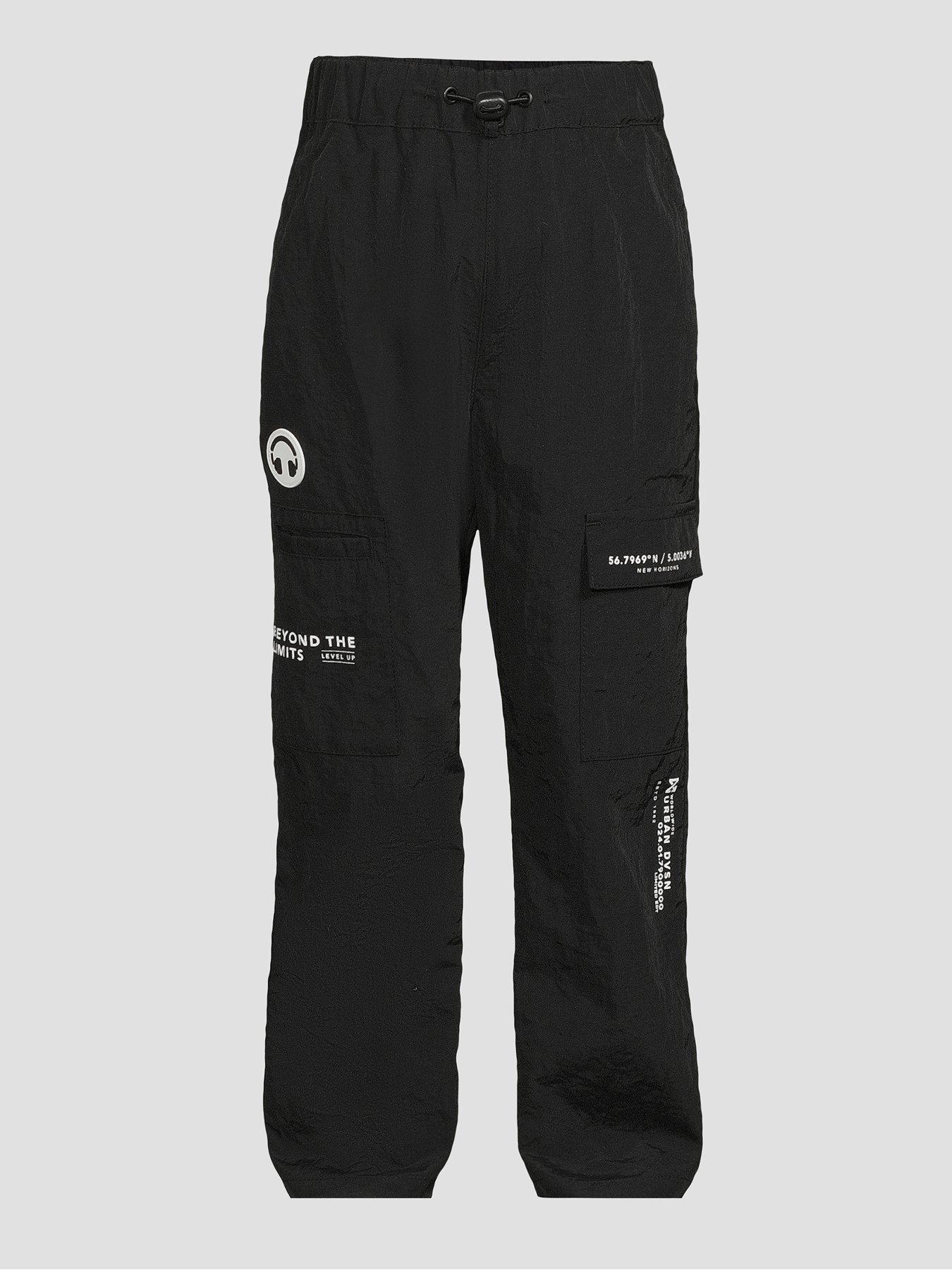 Image 6 of 6 of The Very Collection Boys Smiley Graphic Cargo Trousers - Black
