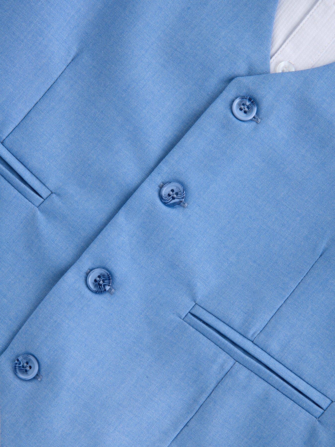 Image 4 of 6 of The Very Collection Boys 4-Piece Waistcoat, Shirt Shorts and Bow Set - Blue