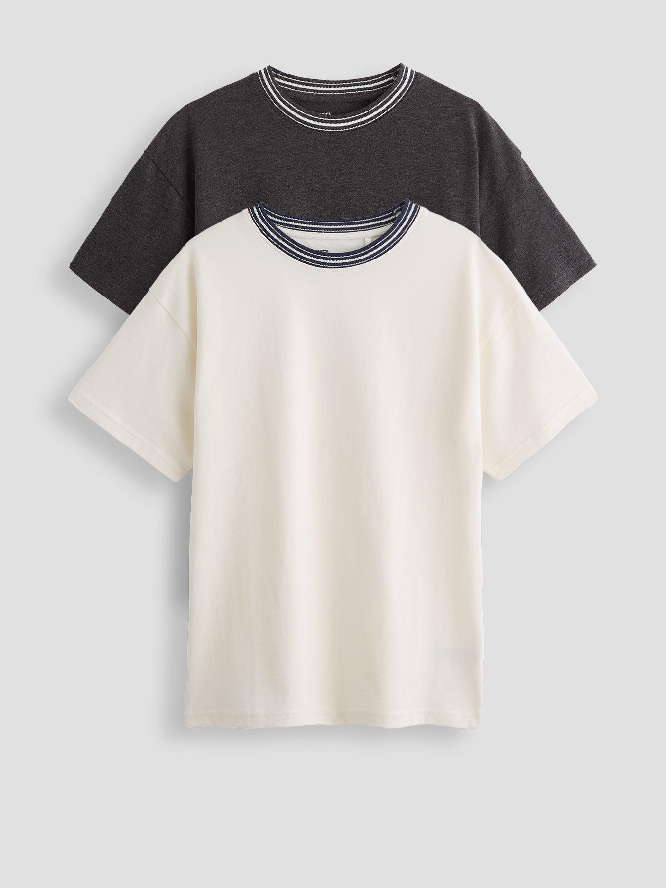 The Very Collection: Boys 2 Pack Contrast Neck Detail T-Shirts - Multi