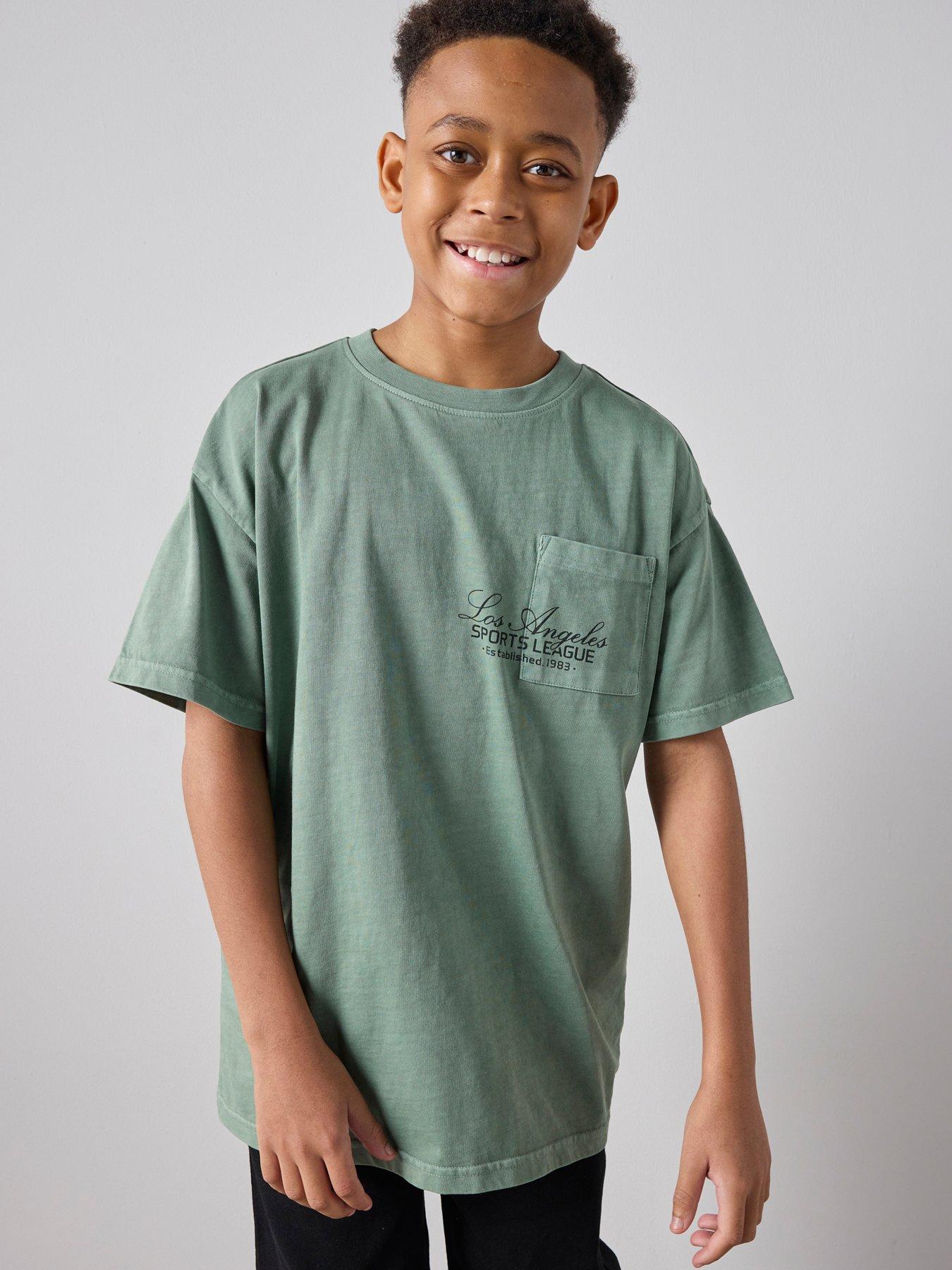 The Very Collection To Boys Washed La Pocket Detail Tee Price - Green