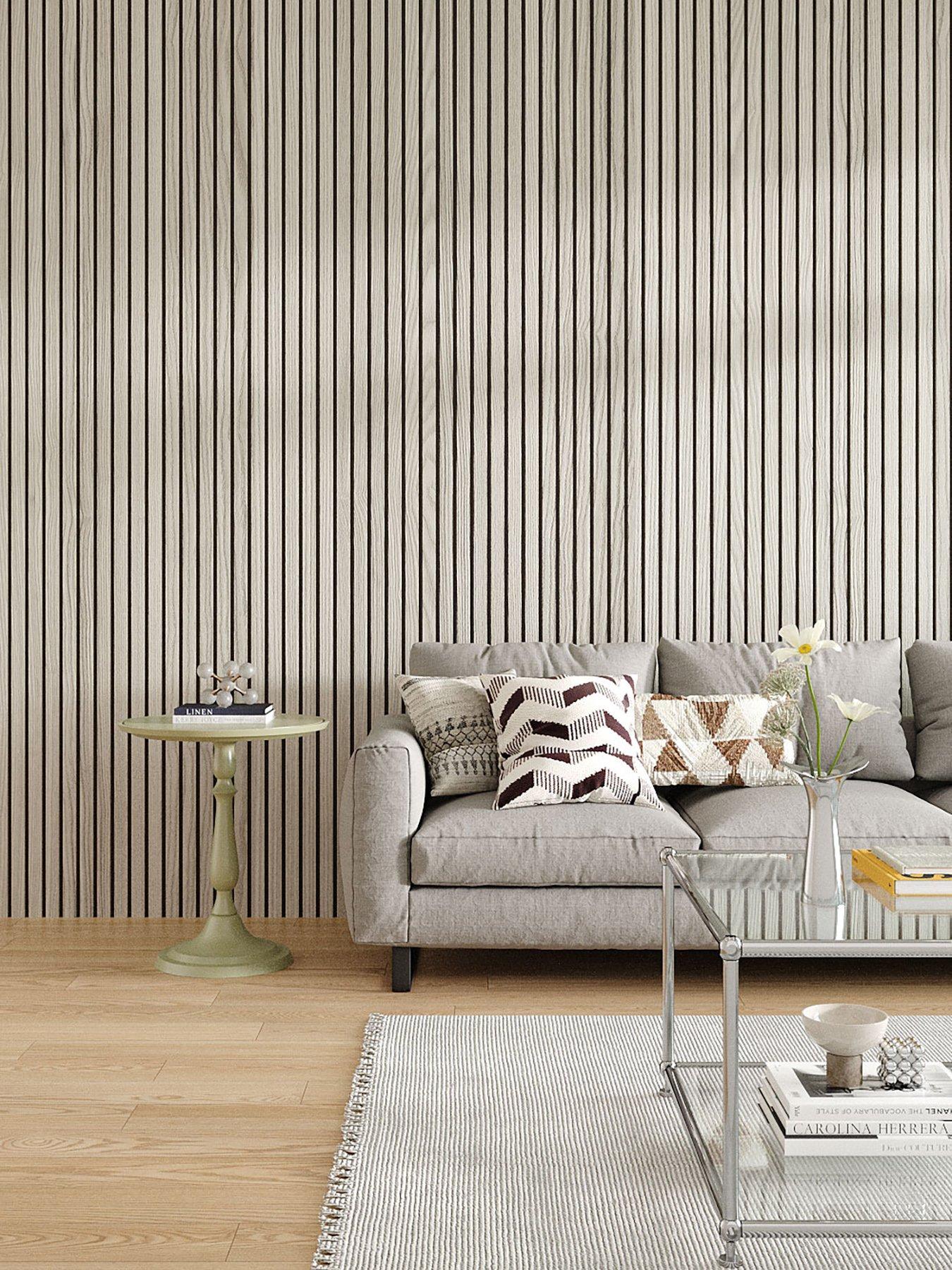 Living and Home White Maple Effect Acoustic Wall Panel 240cm x 60cm | Very