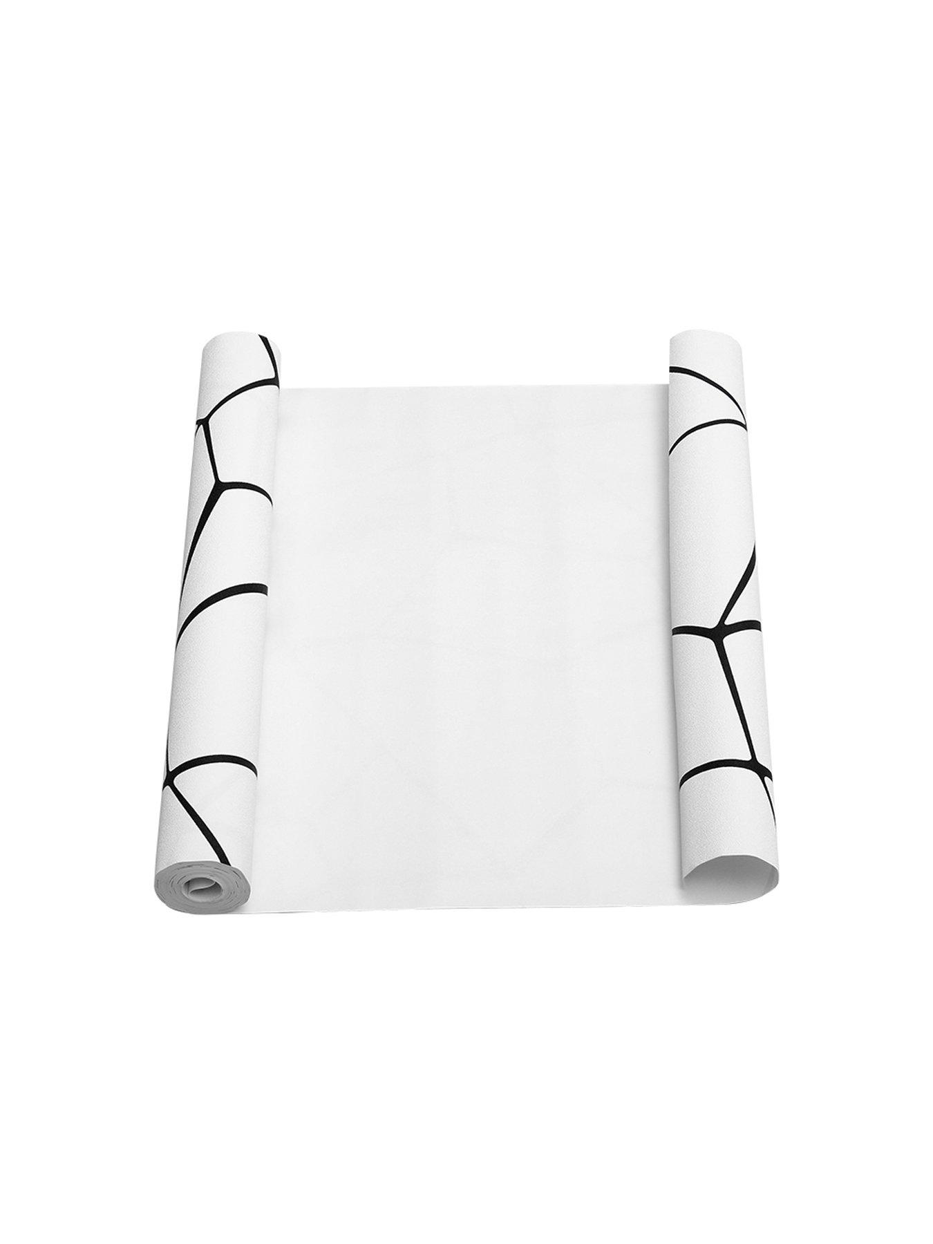 Image 4 of 6 of Living and Home Black Abstract Geometric Removable Patterned Wallpaper