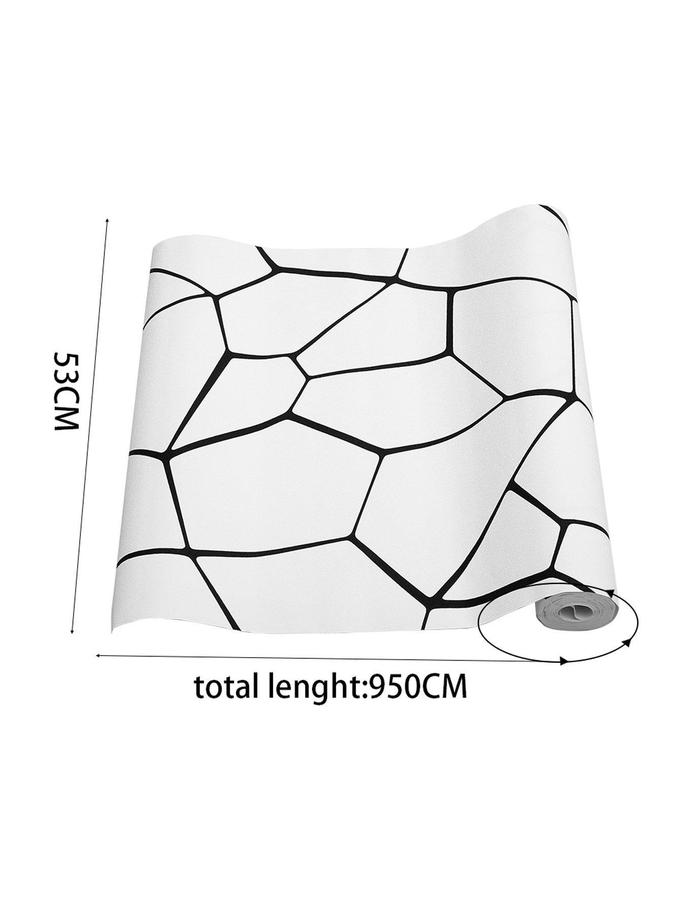 Image 6 of 6 of Living and Home Black Abstract Geometric Removable Patterned Wallpaper