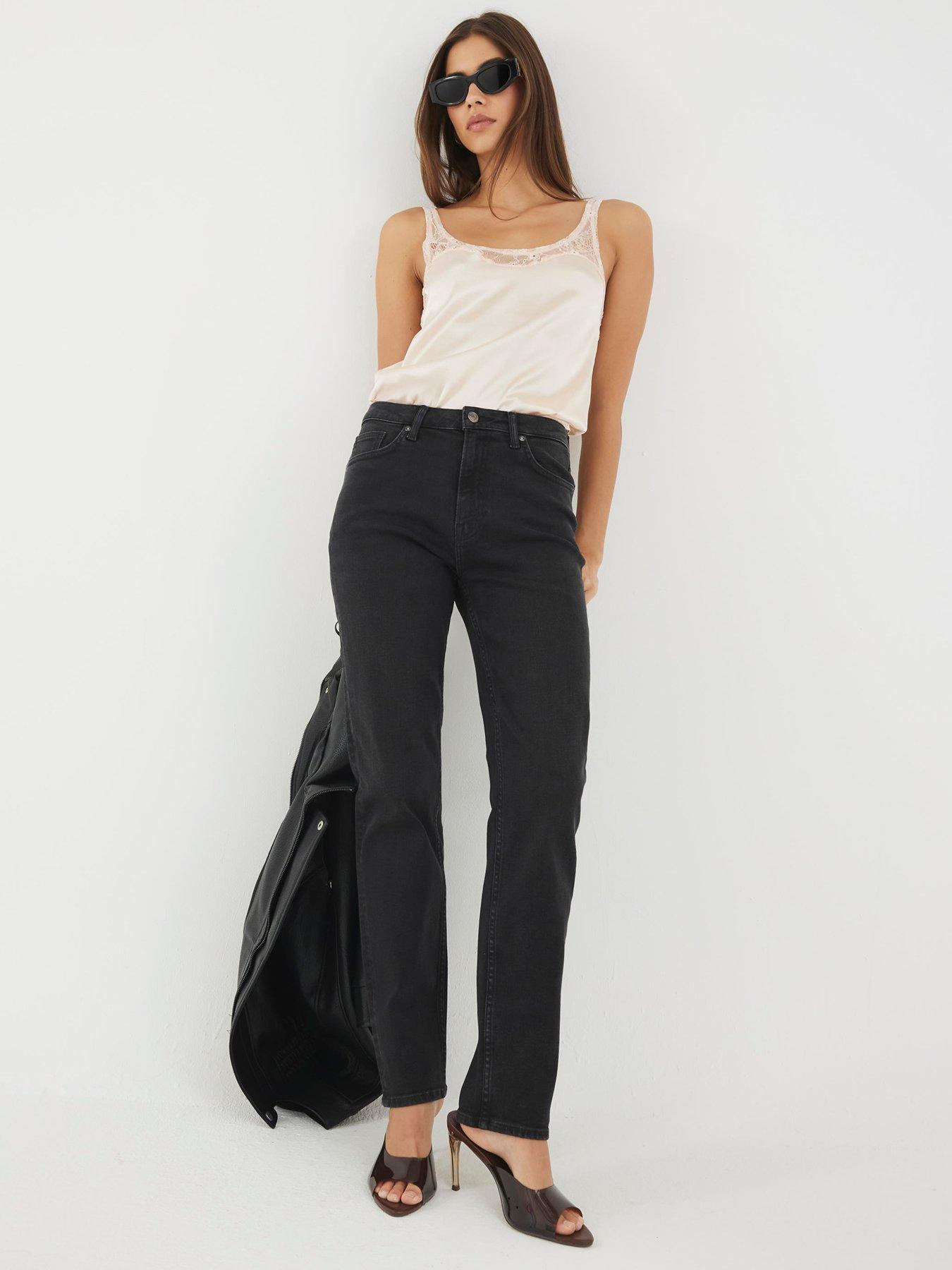 Image 3 of 4 of River Island High Rise Ankle Slim Taurus Jeans - Black
